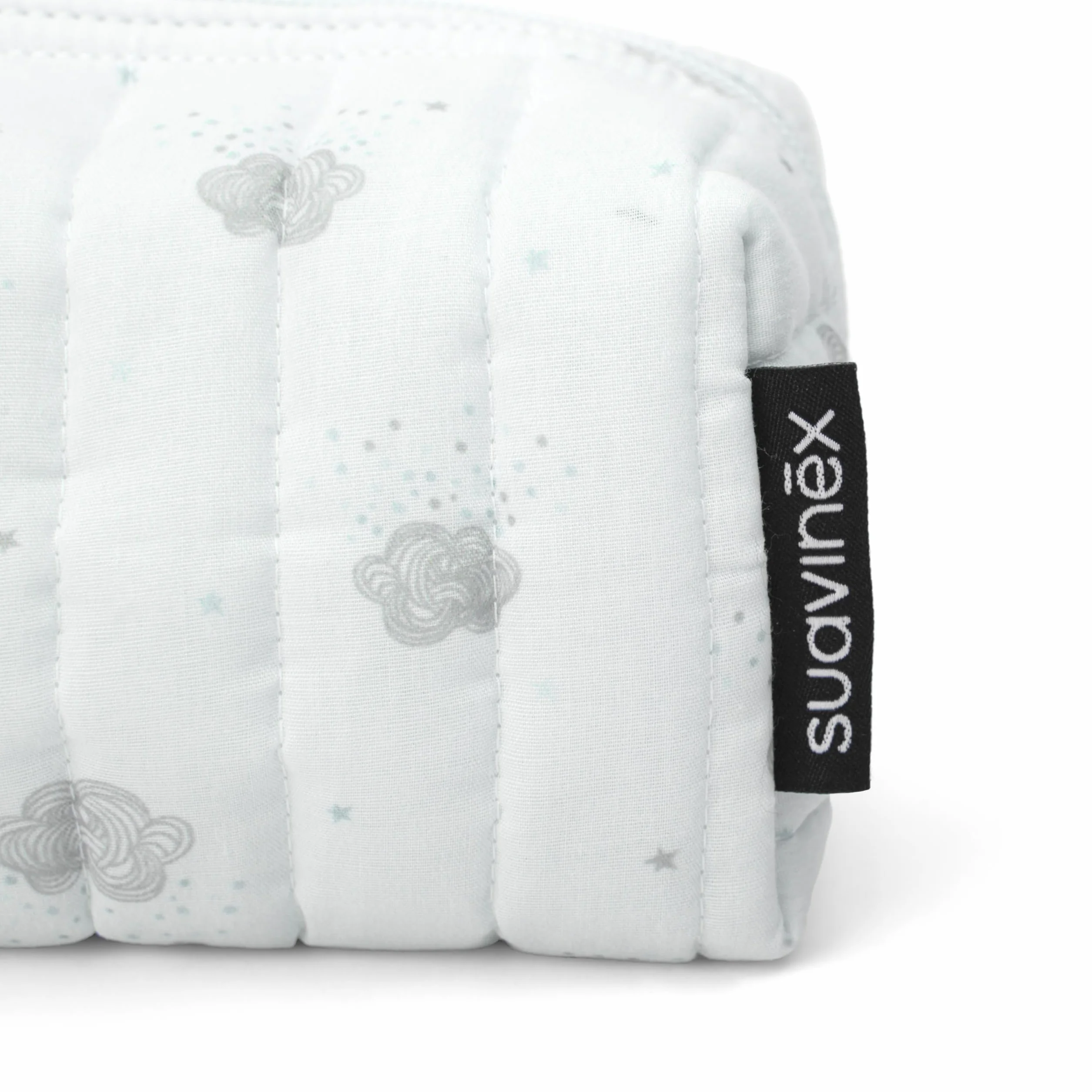 Suavinex, Beauty Case in Tessuto, Set Regalo Neonato con Cosmetici: Shampoo Gel 100 ml + Lozione Idratante 100 ml + Crema Pannolino 75 ml + Colonia Baby 50 ml. Formato viaggio. Dreams azzurro