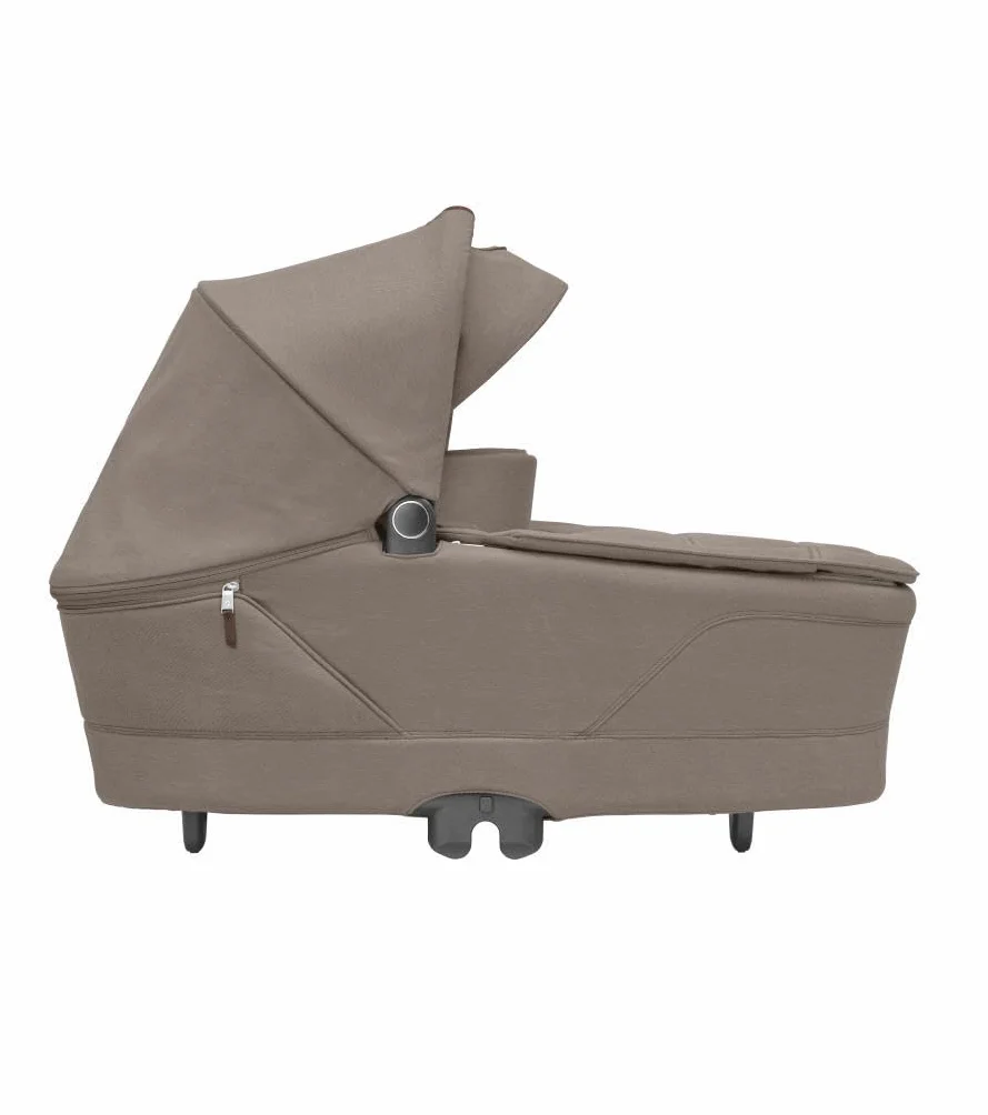 Maxi-Cosi Sense Navicella, spaziosa e confortevole, materasso memory foam traspirante, ClimaFlow, inclinazione SoothingSlope, sonno notturno, manico pelle vegana, Twillic Truffle