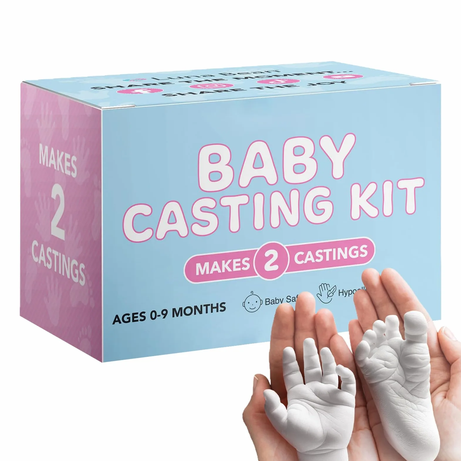 Kit Per Calco 3D Del Bebè Kit Per Impronte Del Piede Del Bambino | Footprint Molding Set for Christmas First Birthday Commemoration