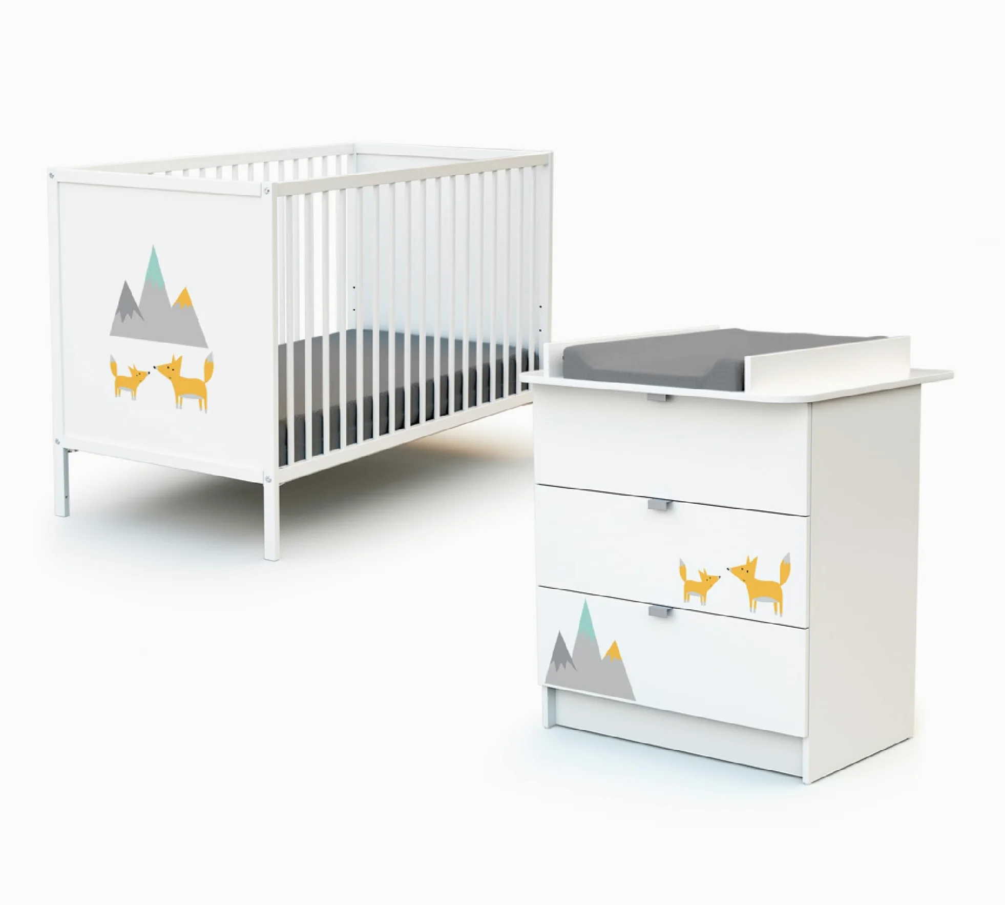 Webaby - Cassettiera fasciatoio 3 cassetti legno Renard - Bianco - 79 x 65,5 x 92 cm