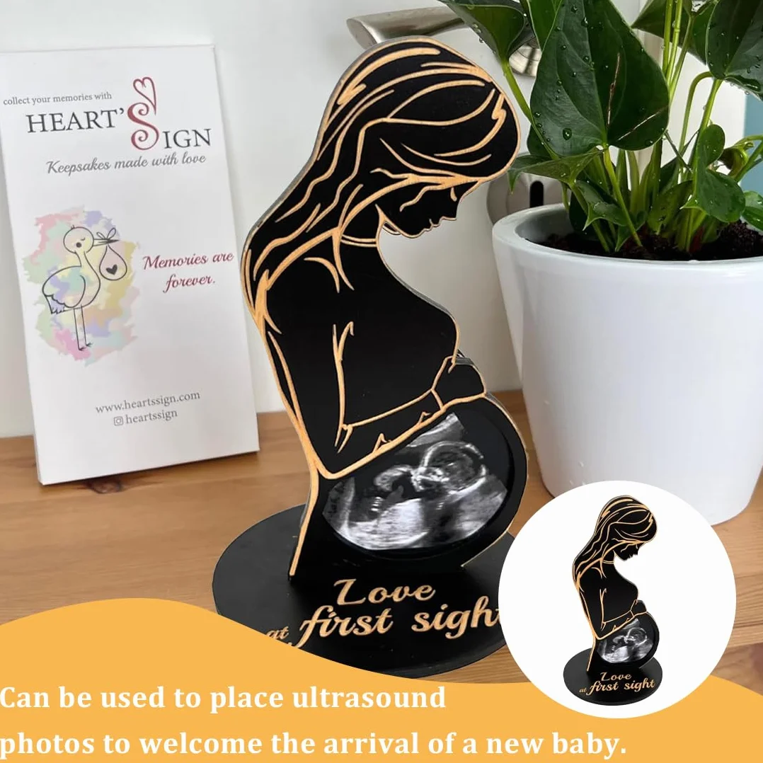 Idee Regalo per Donne Incinta, Regalo Gravidanza e Neomamma, Cornice Ecografia Gravidanza, Futura Mamma Sonogramma, Cornice Amore a Prima Vista