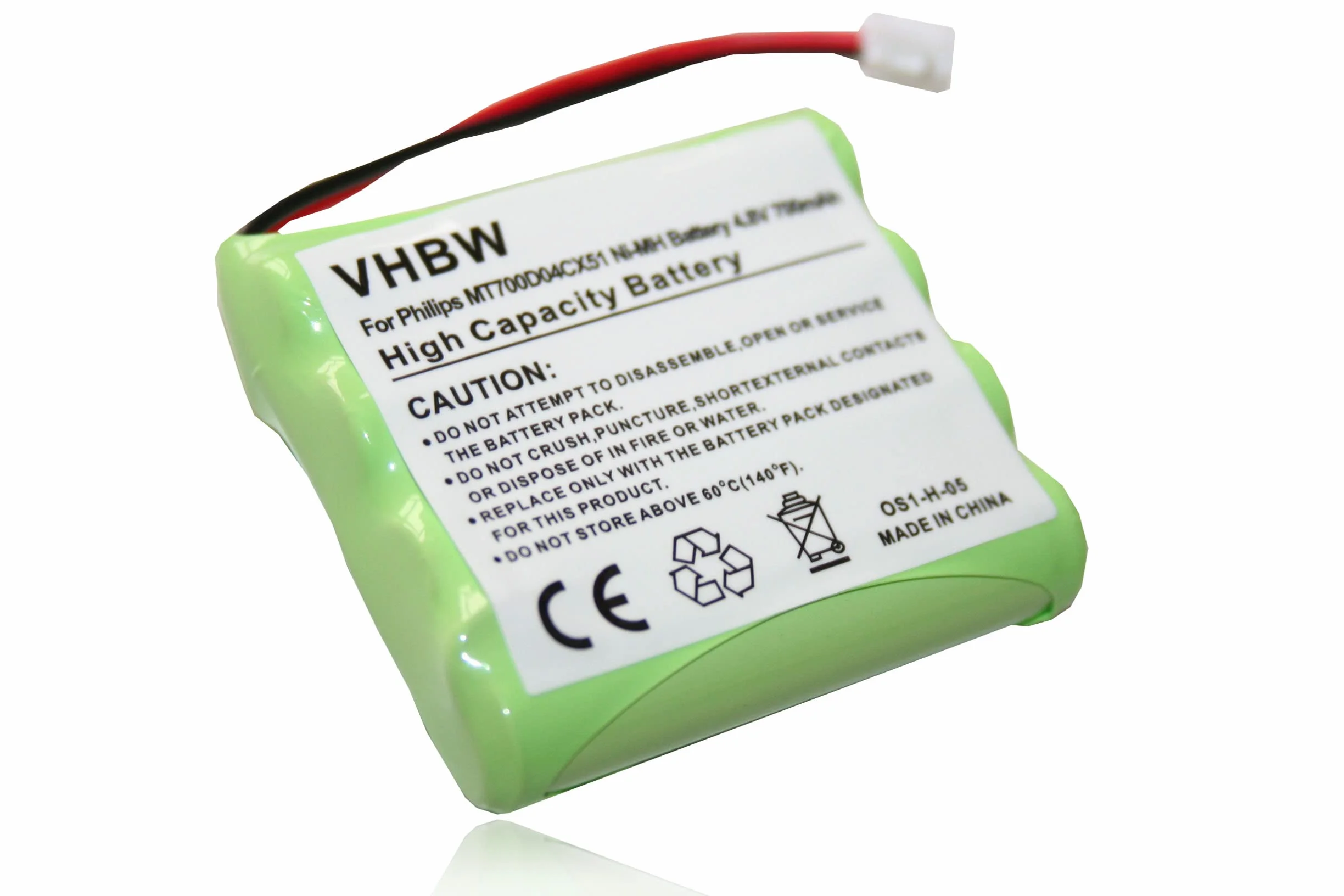 vhbw batteria sostituisce Philips MT700D04CX51 per babyphone (700mAh, 4,8V, NiMH)