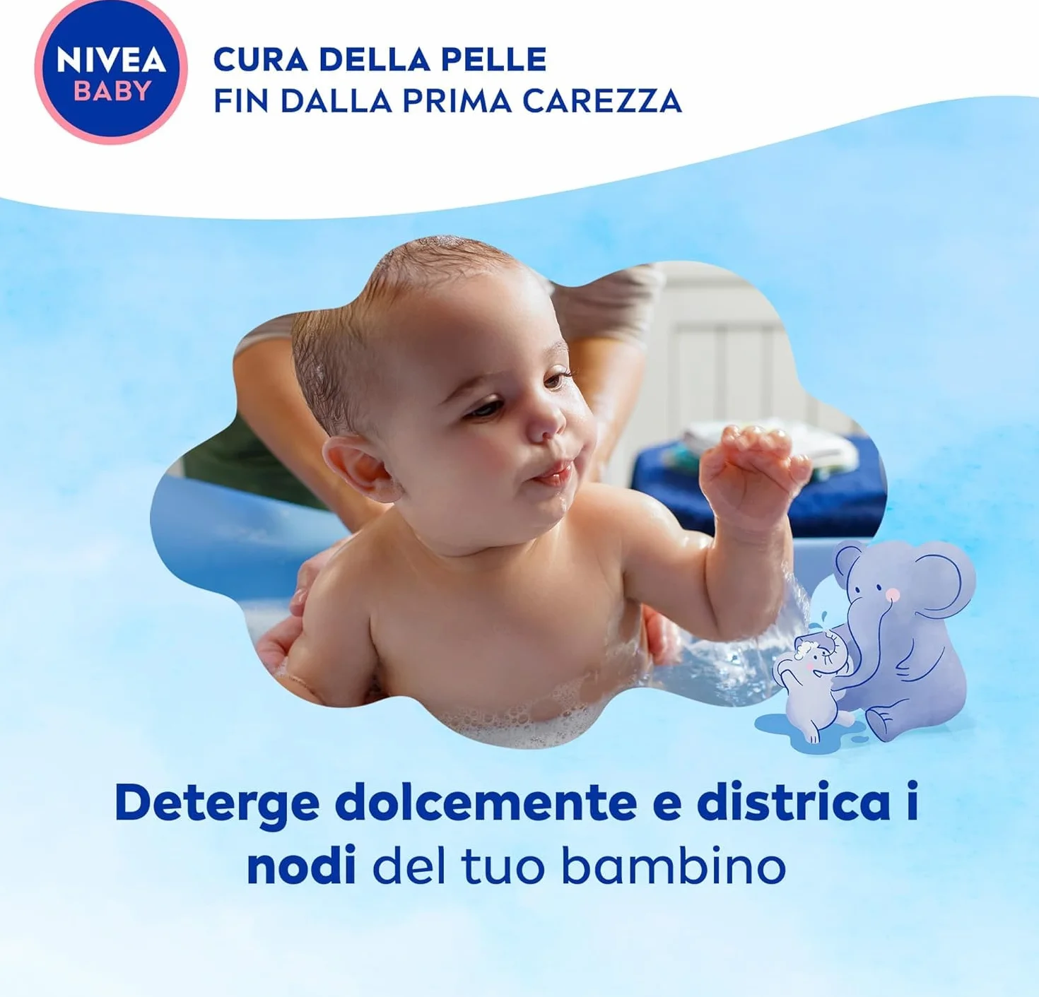 NIVEA BABY Shampoo Delicato & Neutro 200ml, Shampoo bambini per una detersione delicata, Formula per neonati con protezione no lacrime e senza solfati per capelli morbidi e senza nodi