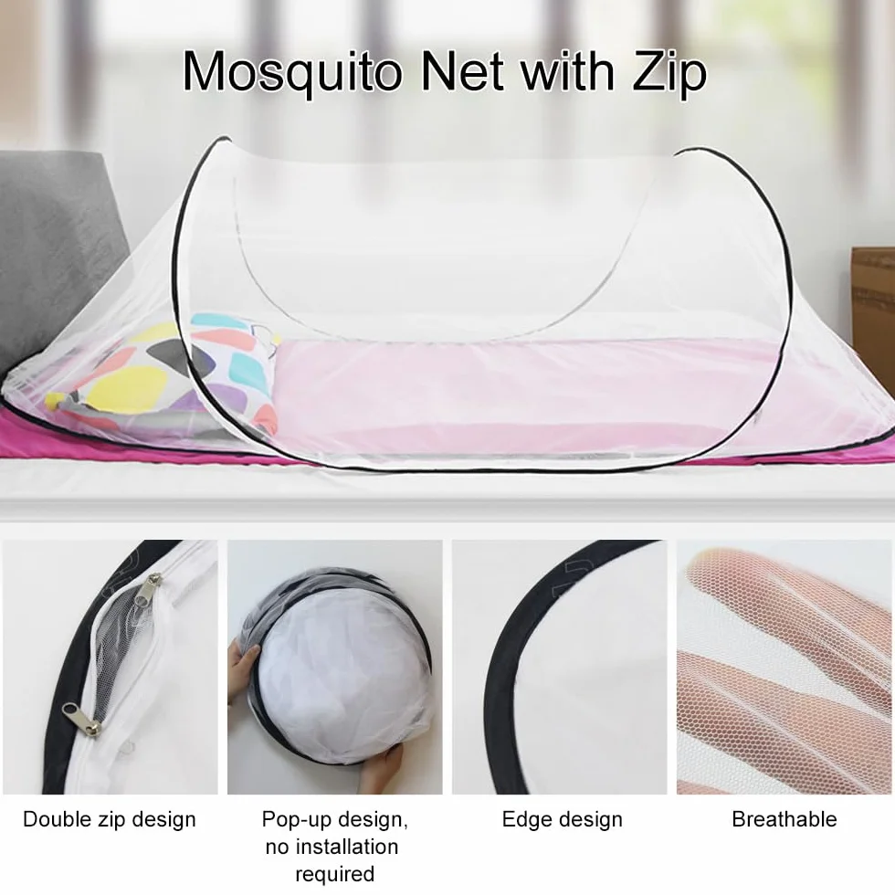 Zanzariera Pop Up 200 x 80 x 56 cm, Zanzariera portatile pieghevole, Zanzariera Pop Up Letto Singolo, per il viaggio, il campeggio e la casa