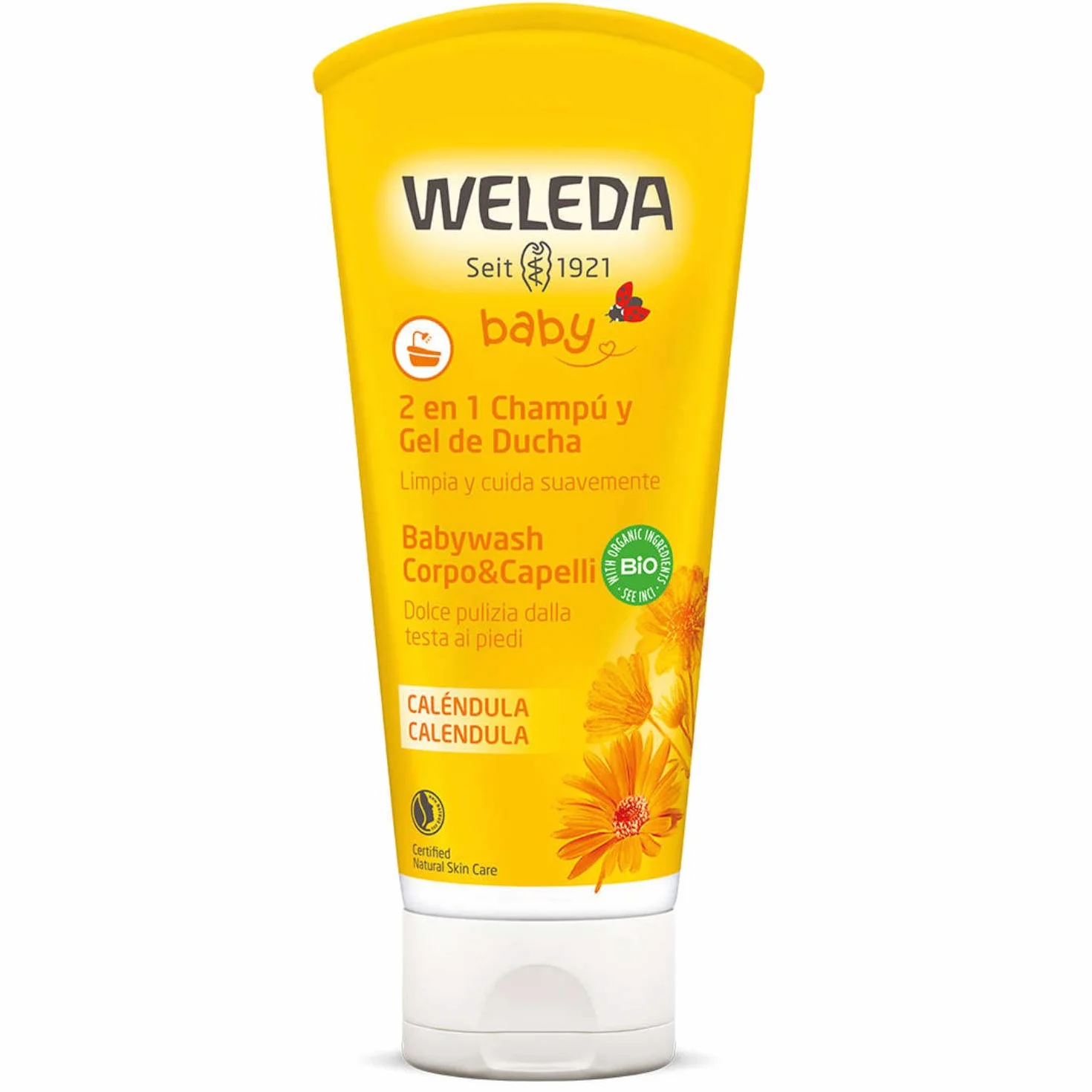 Weleda Mummy Bag, comoda borsa passeggino con kit completo di prodotti cosmetici per la protezione della pelle di neonati e bambini, a base di calendula bio certificata