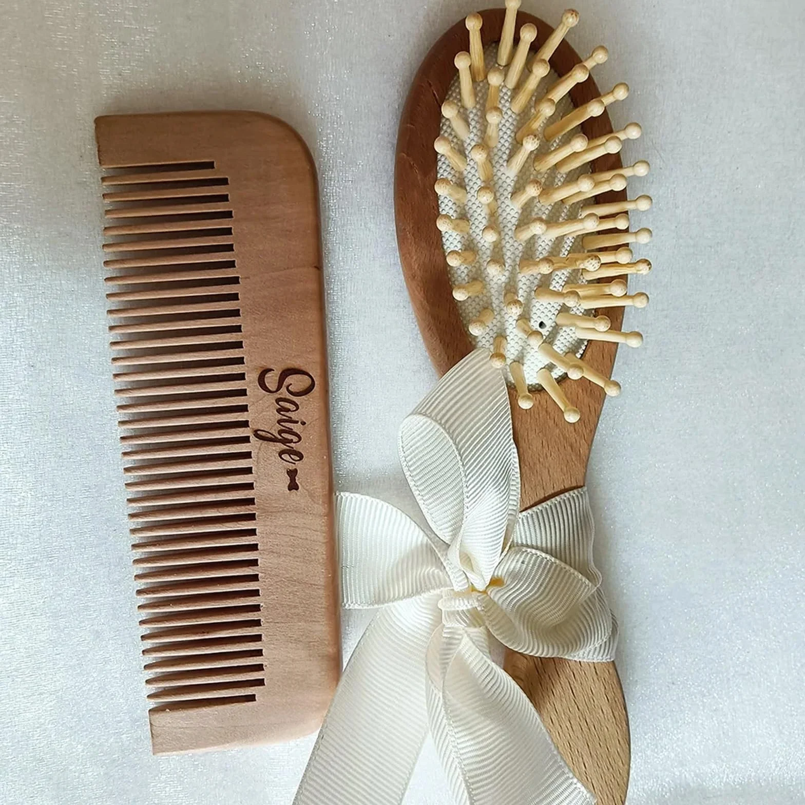 Spazzola Per Neonato Personalizzata, Regalo Di Nascita, Nome Inciso Con Legno