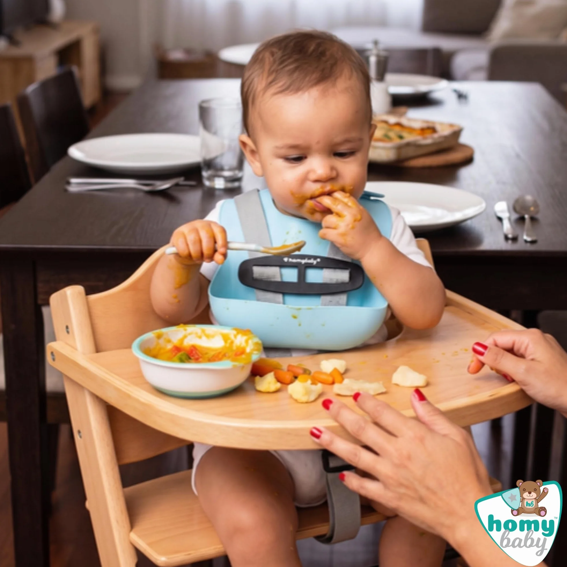 HOMYBABY® Fibbia di Sicurezza per Bambini – Clip Antisfuggimento per Imbracatura – Ferma Bretelle per Seggiolone e Passeggino – Impedisce al Bambino di Sfilarsi