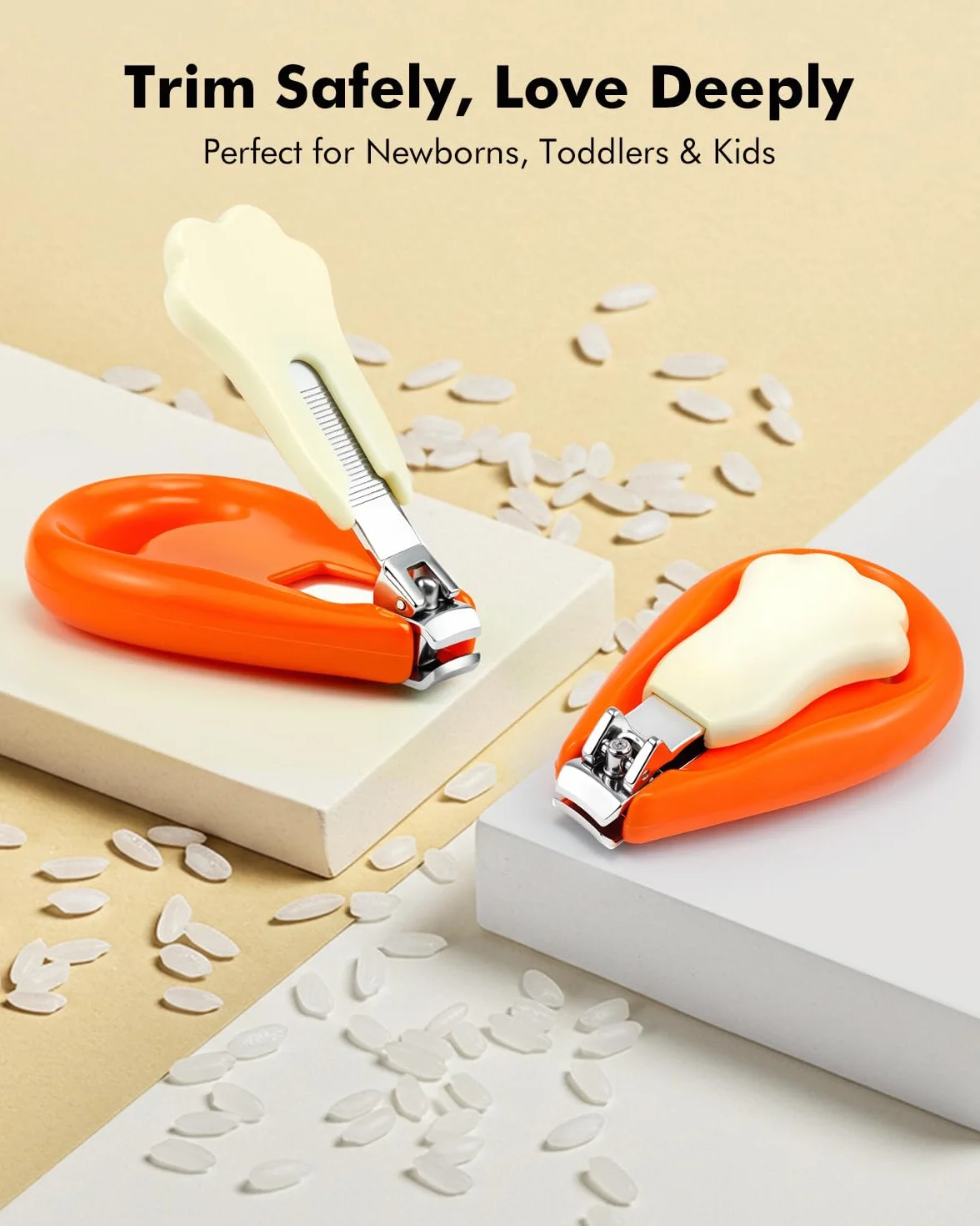 Tagliaunghie per Neonati con Lima, Tagliaunghie Delicato per Neonati e Bambini, Impugnatura Ergonomica di Sicurezza, Acciaio Inossidabile Antiruggine, Cura delle Unghie per Bambini