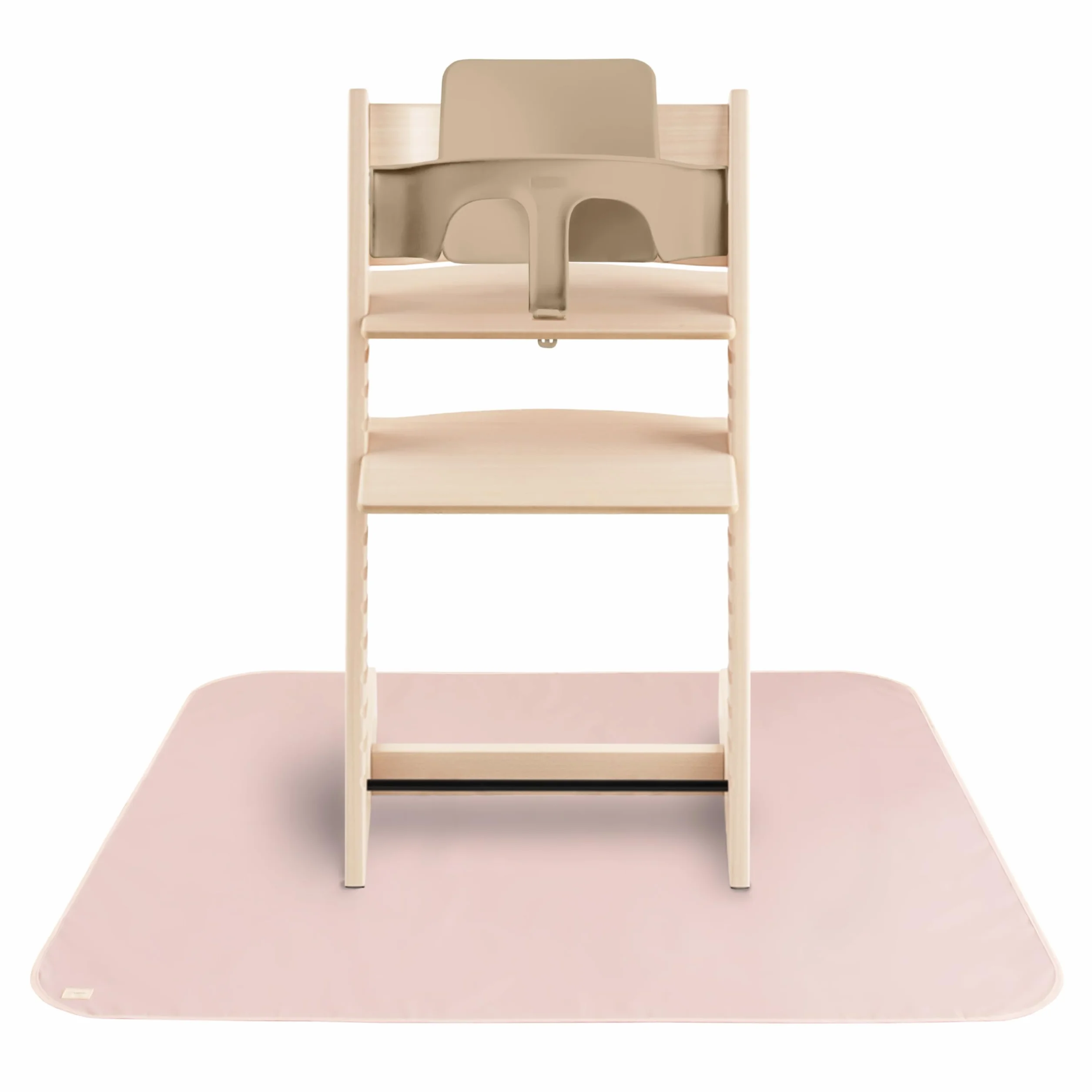 Mushie Splat Mat 108x108 cm | Tappetino impermeabile, leggero, resistente e senza BPA | Perfetto per seggiolone, pappa e svezzamento, protezione pavimento (Blush)