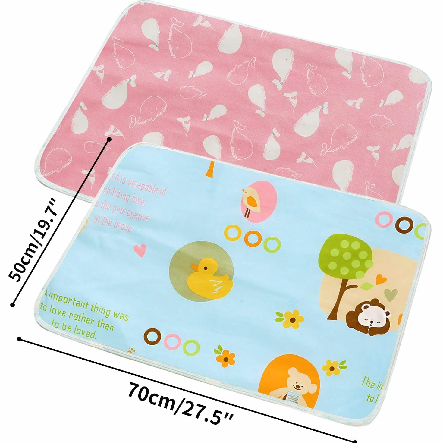 Materassino fasciatoio impermeabile, lavabile, pannolino, ultra assorbente, per neonati e bambini 50 x 70 cm
