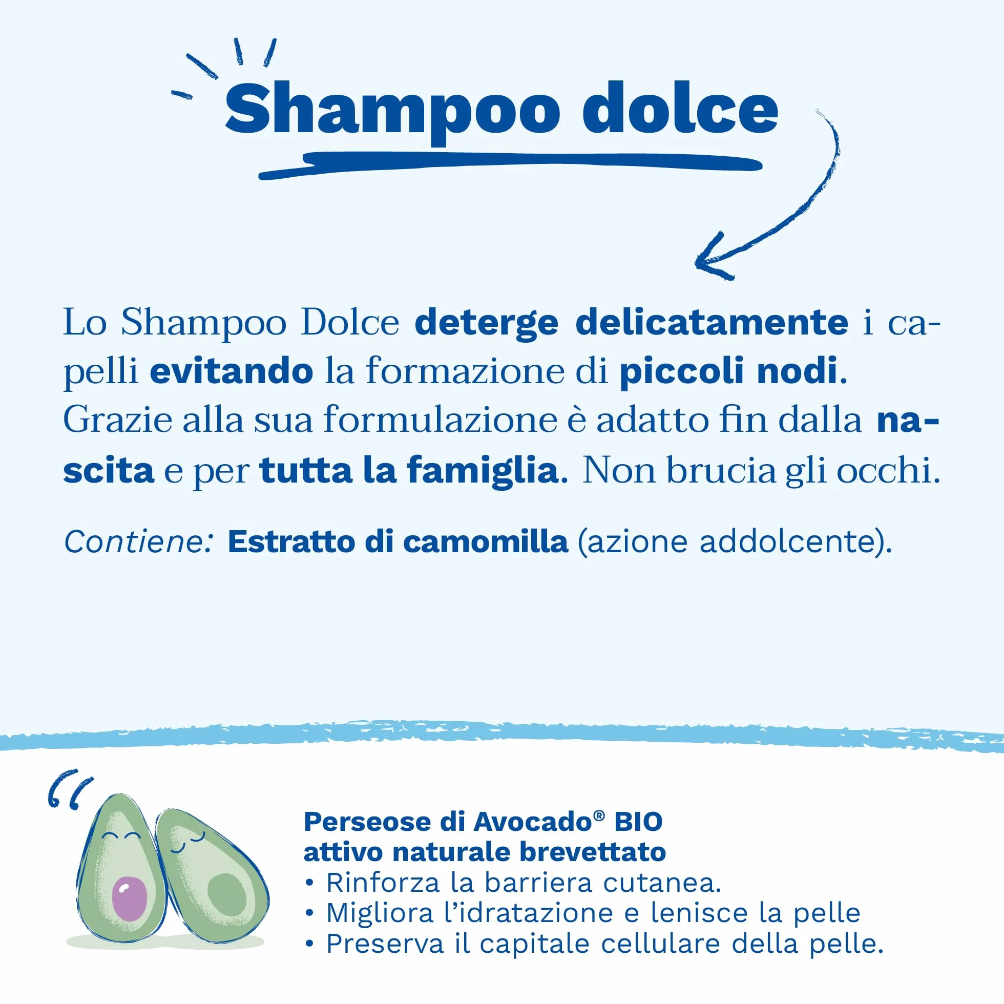 Mustela Shampoo Dolce al Perseose di Avocado BIO e Camomilla, Corpo e Capelli, Neonati, Bambini, Tutta la Famiglia - Evita la Formazione dei Piccoli Nodi, Non Brucia (200ml)