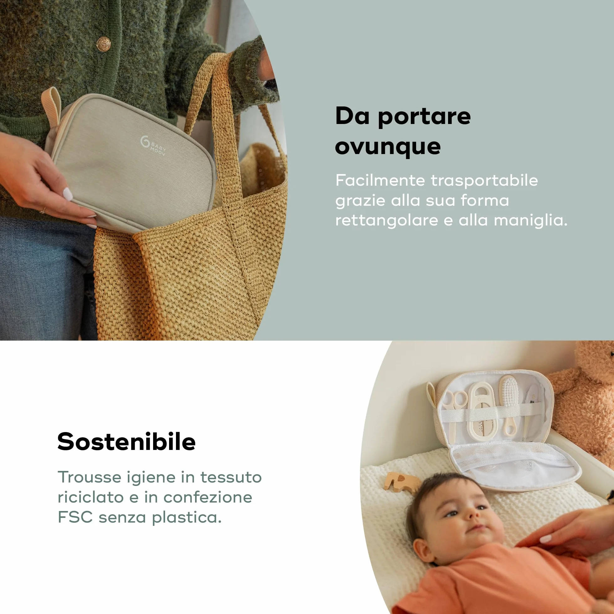 Babymoov Set per l'Igiene e Cura del Bambino, 9 Accessori Indispensabili, Color Sabbia