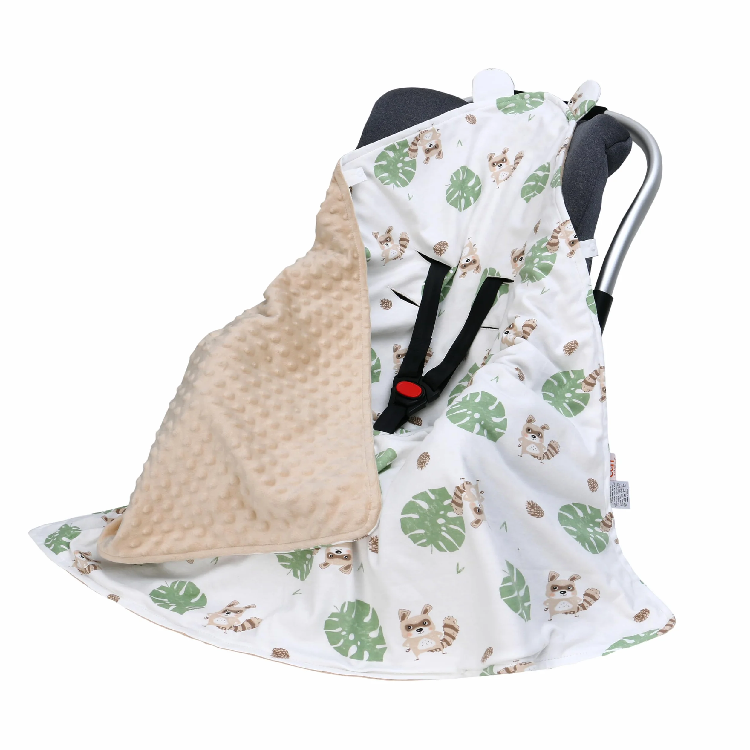 LAT Coperta per Passeggino 90x90cm, Coperta Neonati per Seggiolino Copertina Sacco Ovetto per Tutto l'anno, Cotone Copertina Universale per Passeggino Seggiolino Auto Carrozzina (Procione)