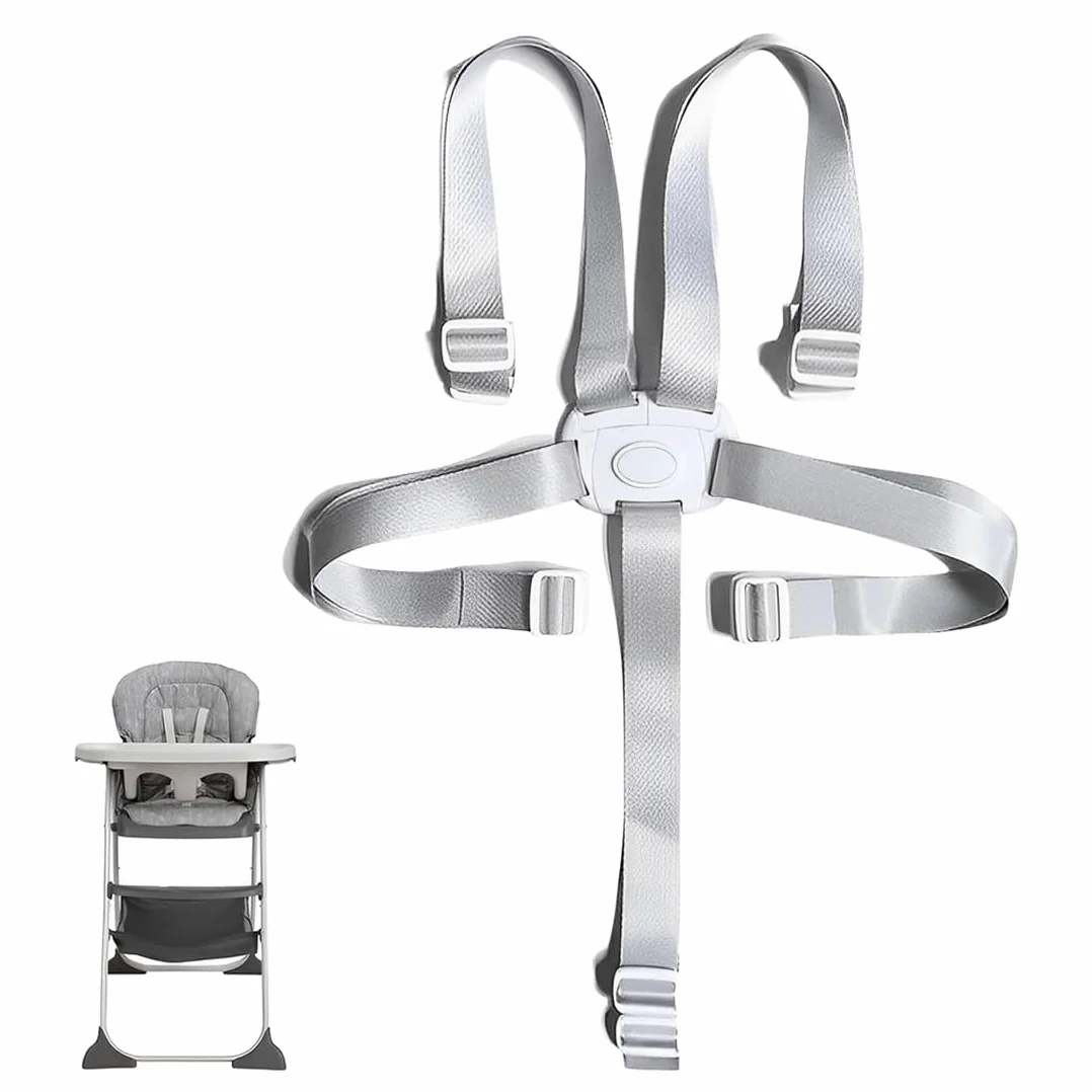 1Pcs Cinture Universali per Seggiolone Cinghie per Seggiolone a 5 Punti, Regolabile Cintura di Sicurezza per Bambini per Seggiolino Cinghie Passeggini per Bambini