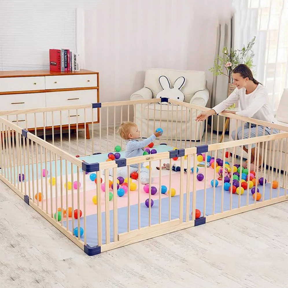 Box per Bambini in Legno Gioco per Bambini all'Interno e all'Esterno Recinto per Bambini Area Giochi Box per Giochi Centro Giochi, Box Portatile BabSafety