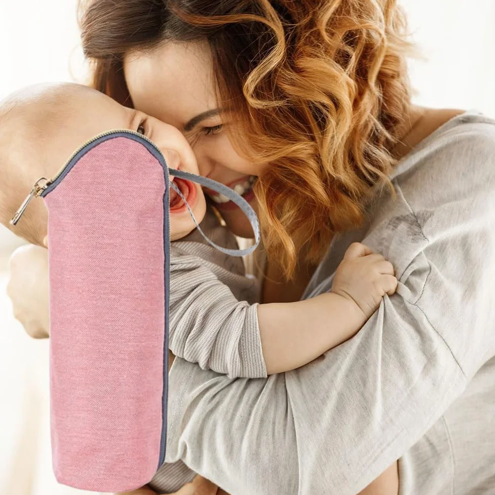 Borsa Termica Isotermica per Biberon, Mantiene la Temperatura Fino a 4 Ore (Rosa)