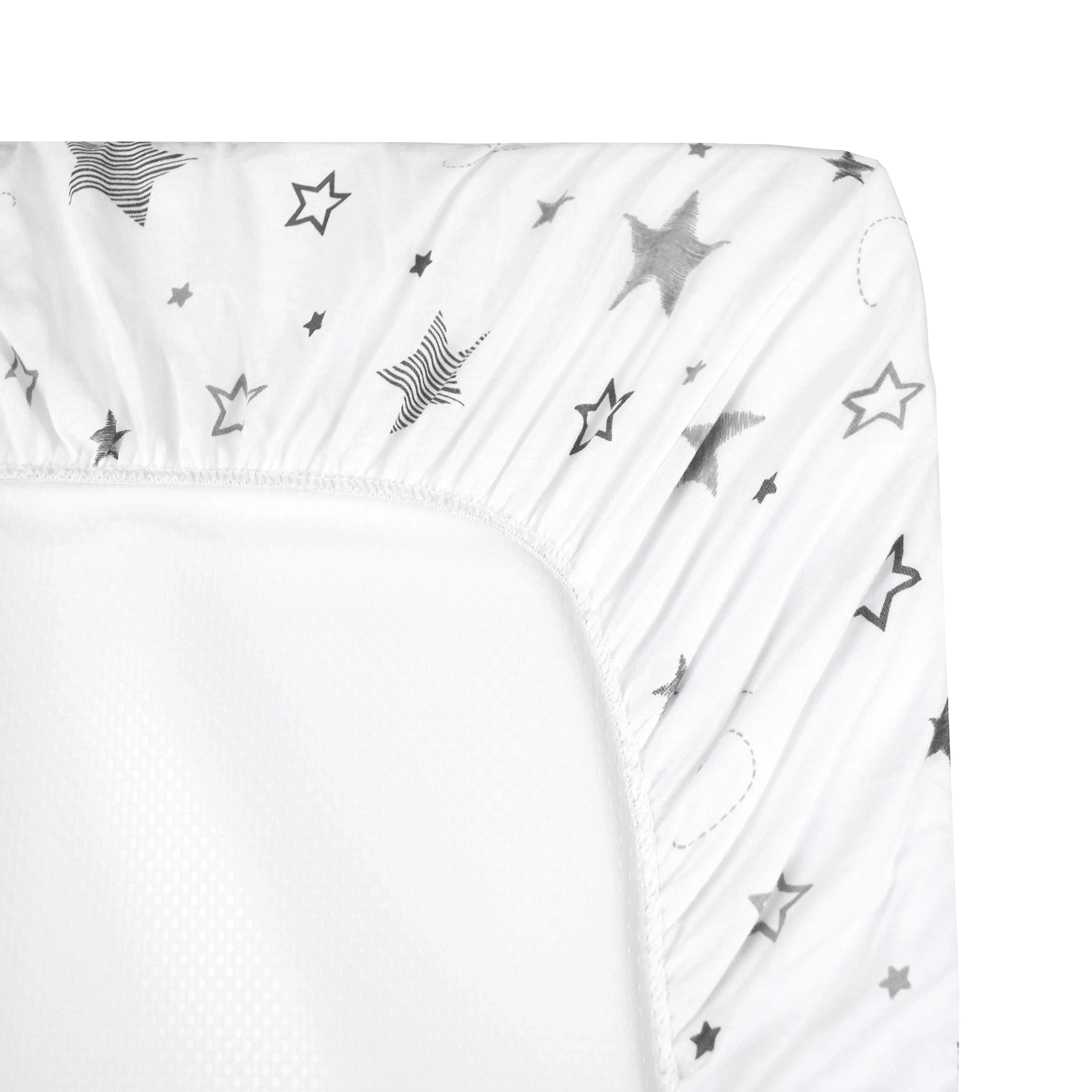 American Baby Company Lenzuolo con angoli in 100% cotone naturale per mini culla, 96,5 x 61 cm, morbido e traspirante, adatto per materassi Pack N Play, super stelle, per ragazzi e ragazze