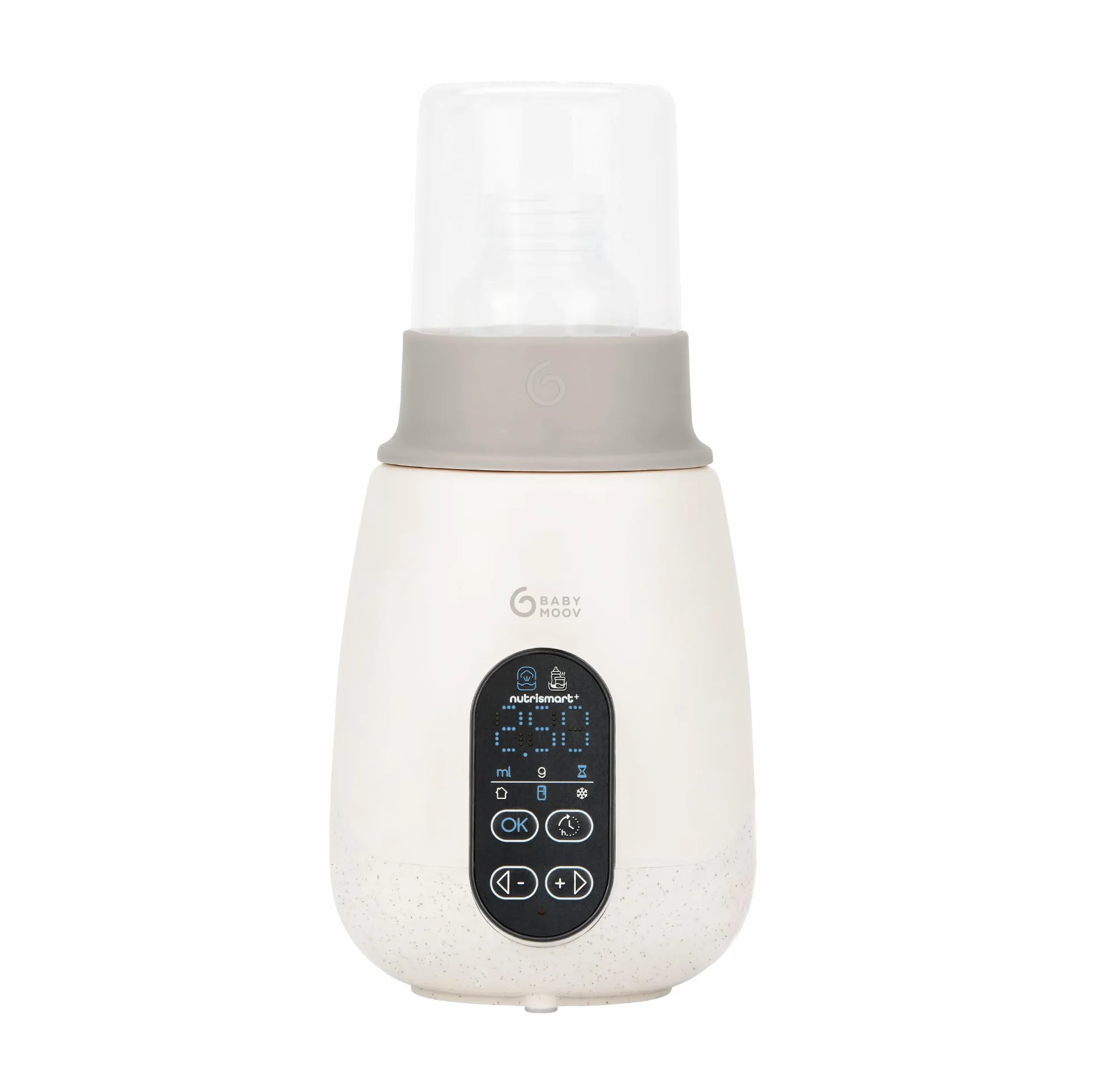 Babymoov Scaldabiberon e sterilizzatore NutriSmart(+) - Portatile - Casa e auto - Adattatore, cestello e coperchio inclusi - Riscaldamento programmabile - Funzione di mantenimento del calore per 1 ora