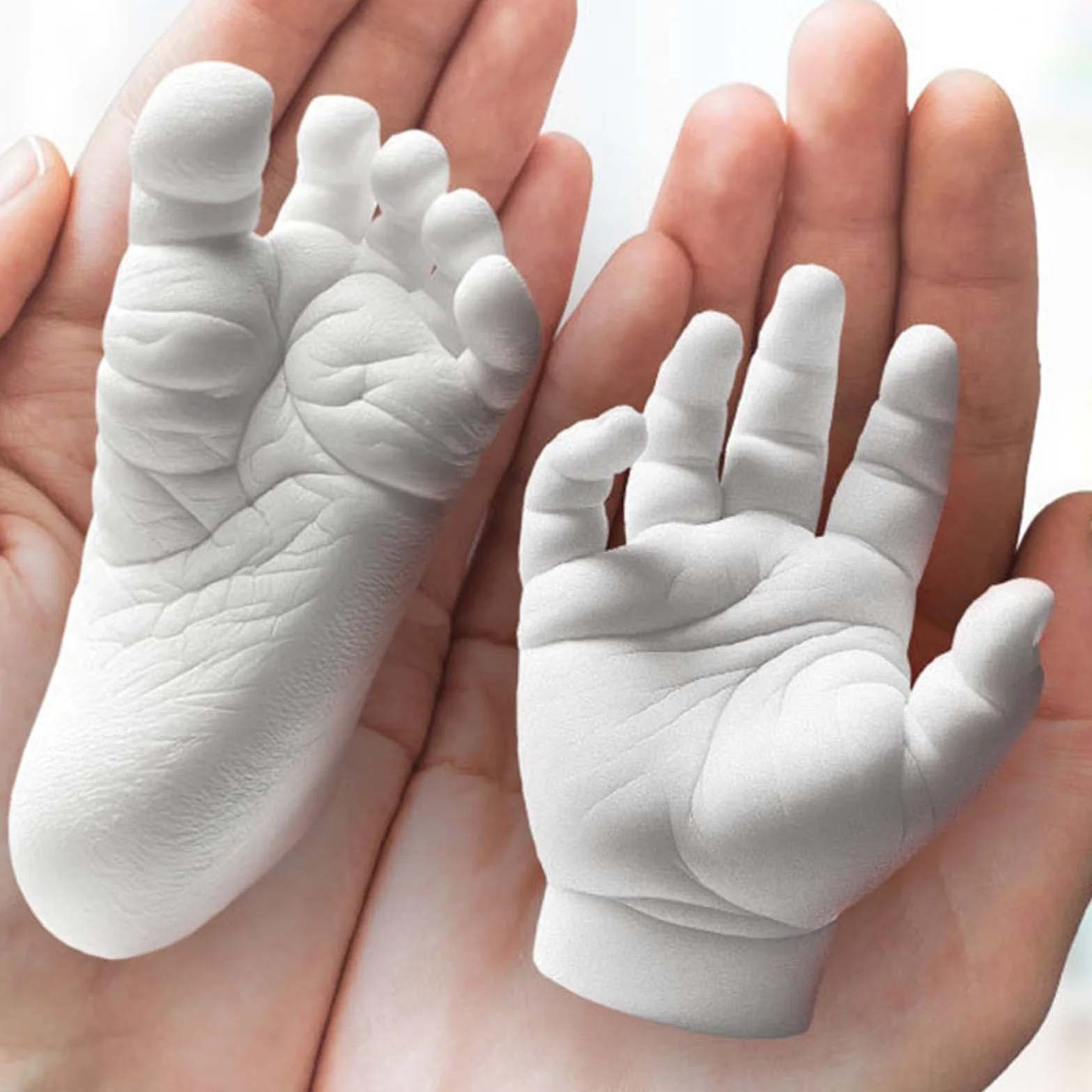 Kit di per mani e piedi del bambino, kit di ornamenti per impronte del bambino, set per commemorazione del primo compleanno di Natale | Footprint Molding Set for Christmas First Birthday Commemoration