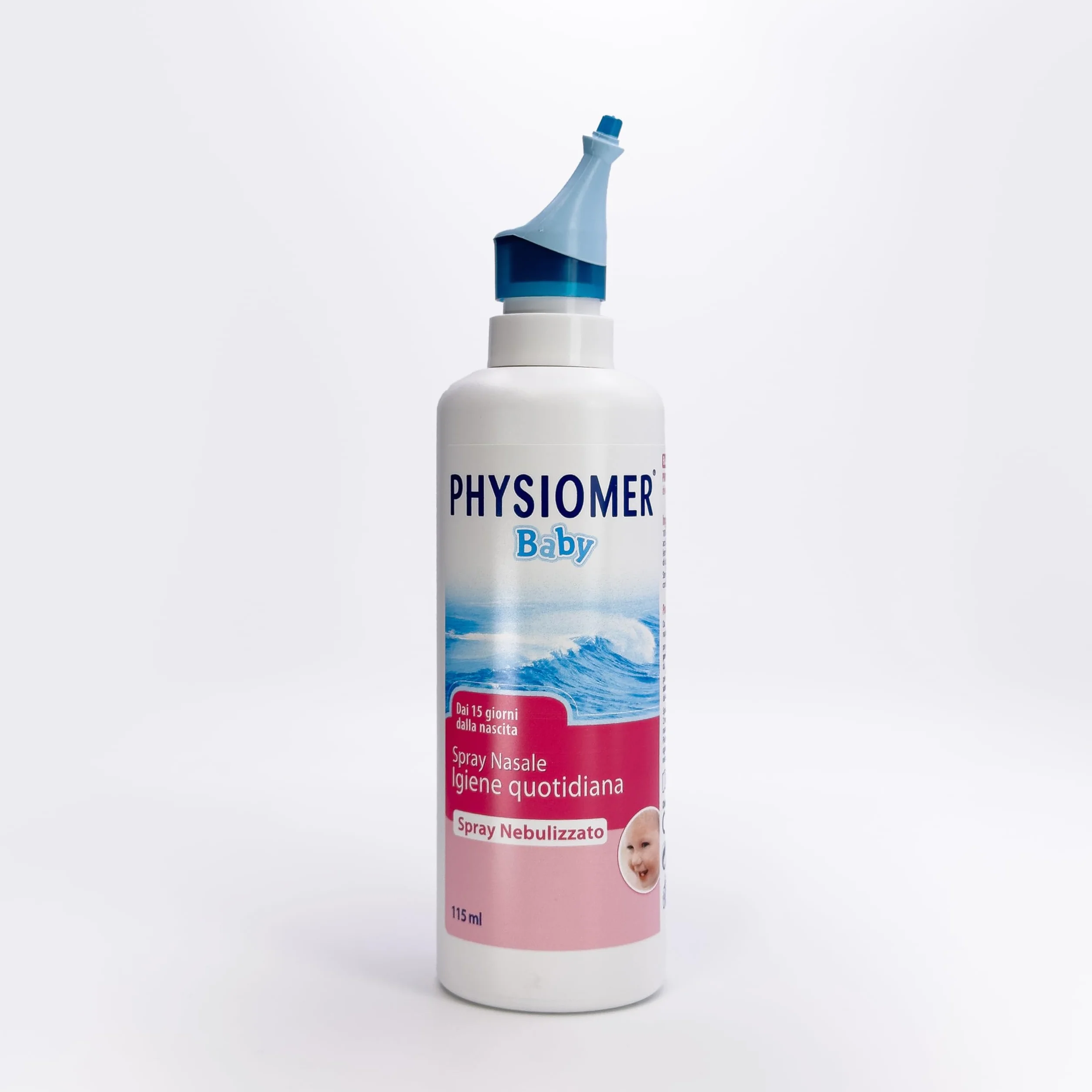 Physiomer® Baby Spray Nasale 115 ml - Naso chiuso e che cola - 3in1: Libera │ Allevia│ Ripristina - Acqua di mare pura al 100% │Dai 15 giorni di età│Nebulizzazione Delicata│Comfort Tip®
