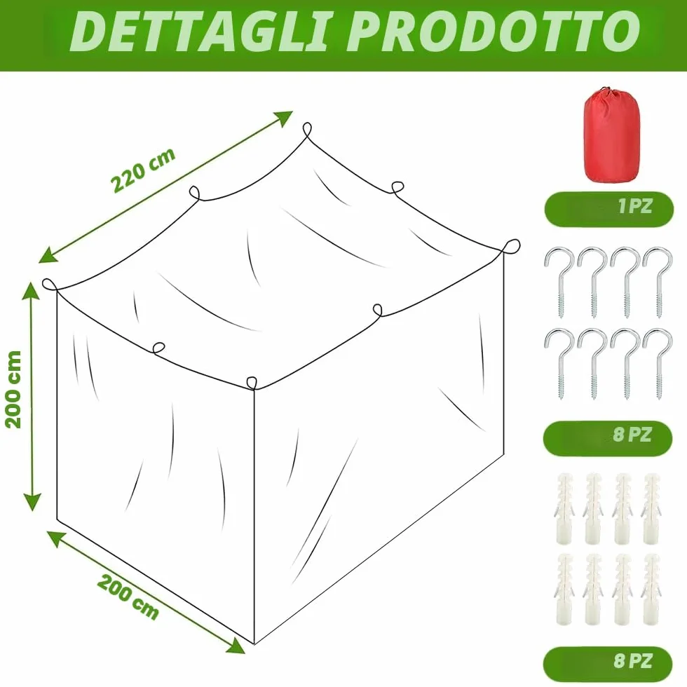 Zanzariera da Letto 200 x 220 x 200 cm, Zanzariera per Letto Matrimoniale, Zanzariera Letto Matrimoniale Quadrata, Maglia fine e durevole, Adatta per Casa e Campeggio.