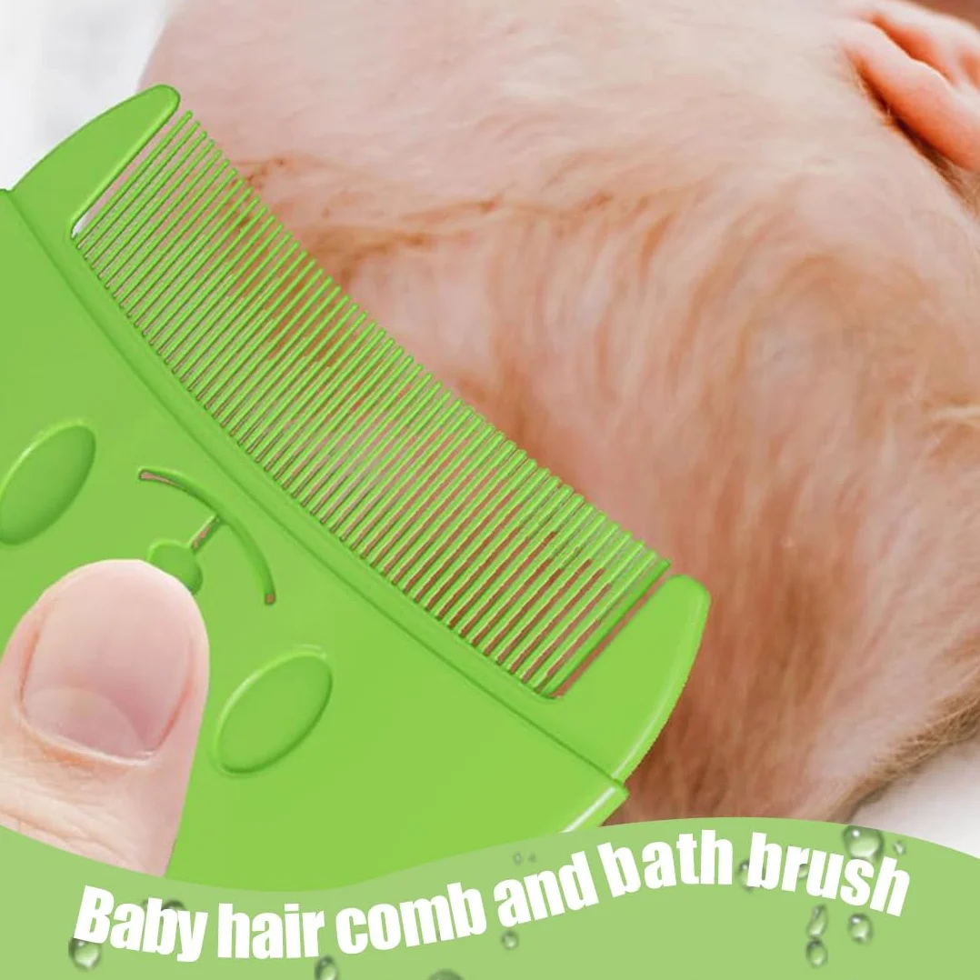 Spazzola da Bagno 3 Pezzi Pettine Neonato - Pettine Crosta Lattea in Silicone per Massaggio Cuoio Capelluto, Spazzola per Bambini (B)