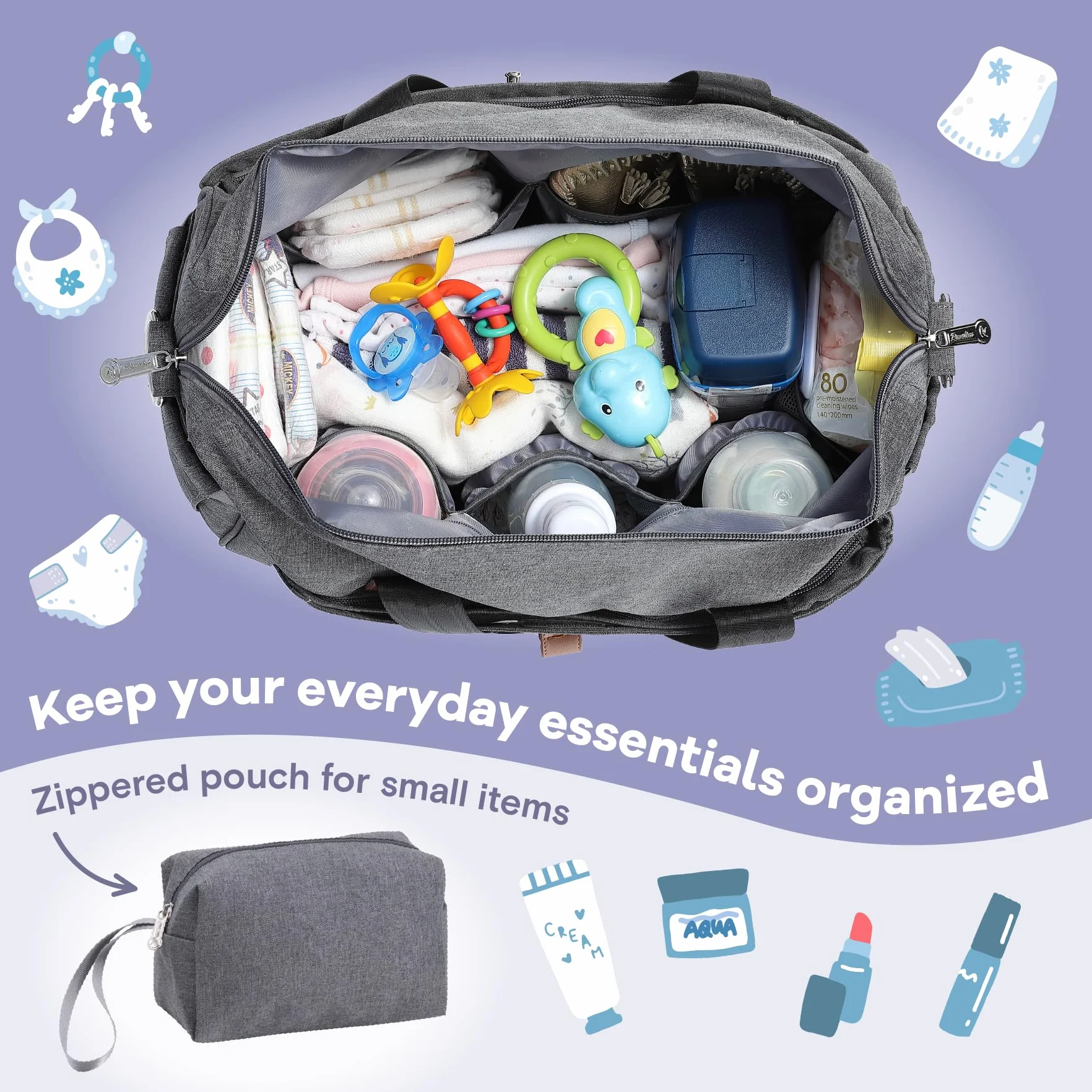 RUVALINO Borsa Fasciatoio Capiente da Viaggio Multifunzione