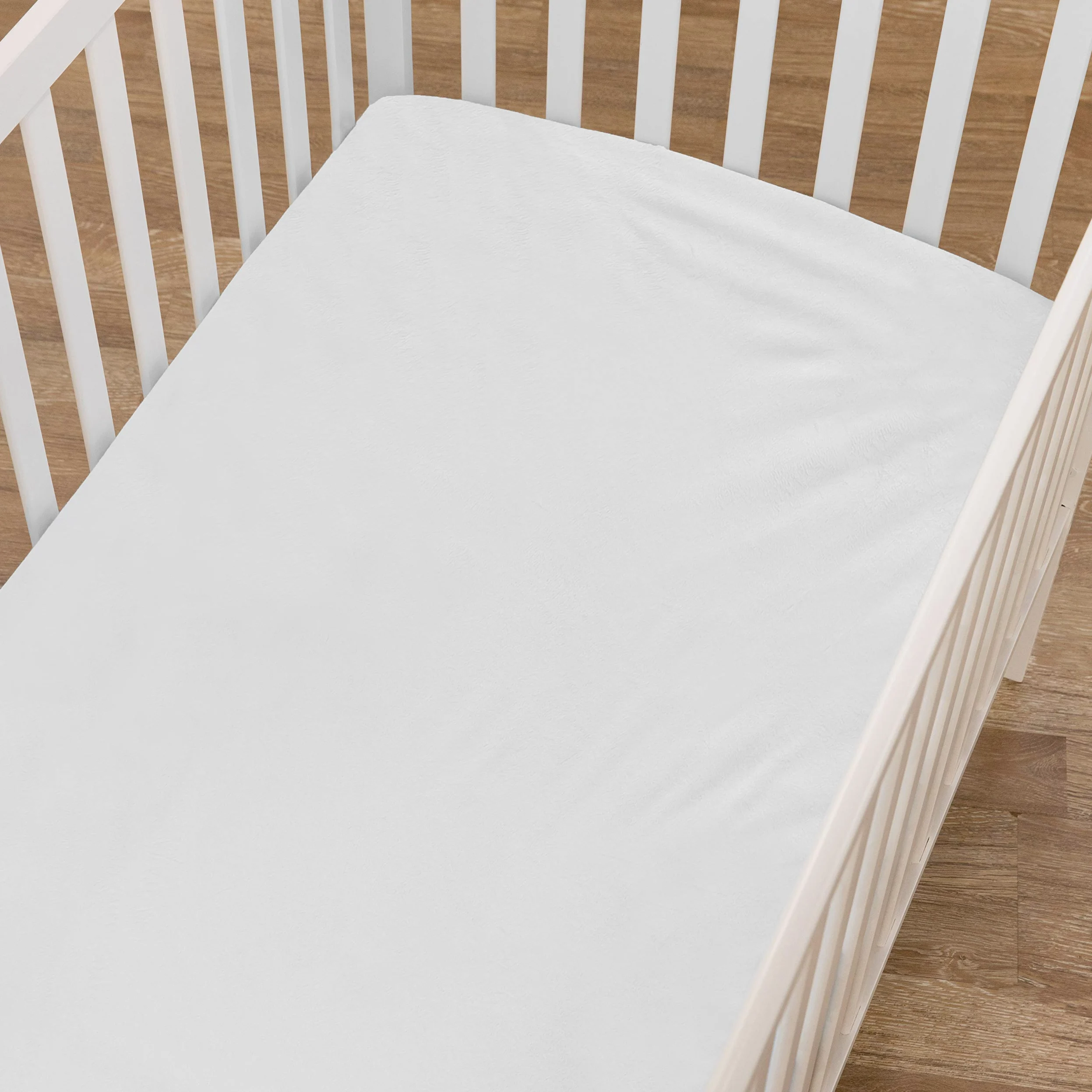 American Baby Company Confezione da 2 lenzuola con angoli in ciniglia per culla standard e materassi per bambini, bianco, 71,1 x 132,1 cm, per bambini e bambine