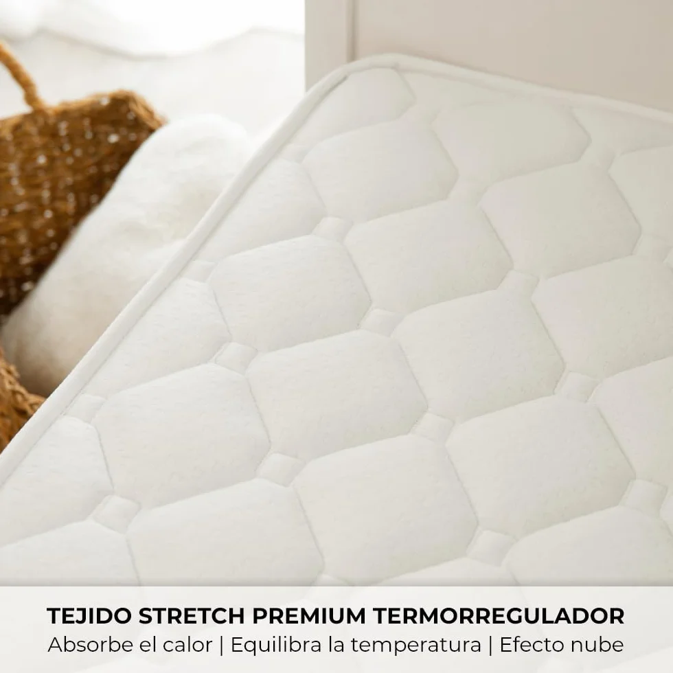 Nalui - Materasso per lettino viscoelastico 120 x 60 cm Baby One Core HR Adapt Foam, tessuto 3D traspirante e tessuto stretch ipoallergenico, certificato Oeko-Tex® | Made in Spagna. Altezza ±12 cm,