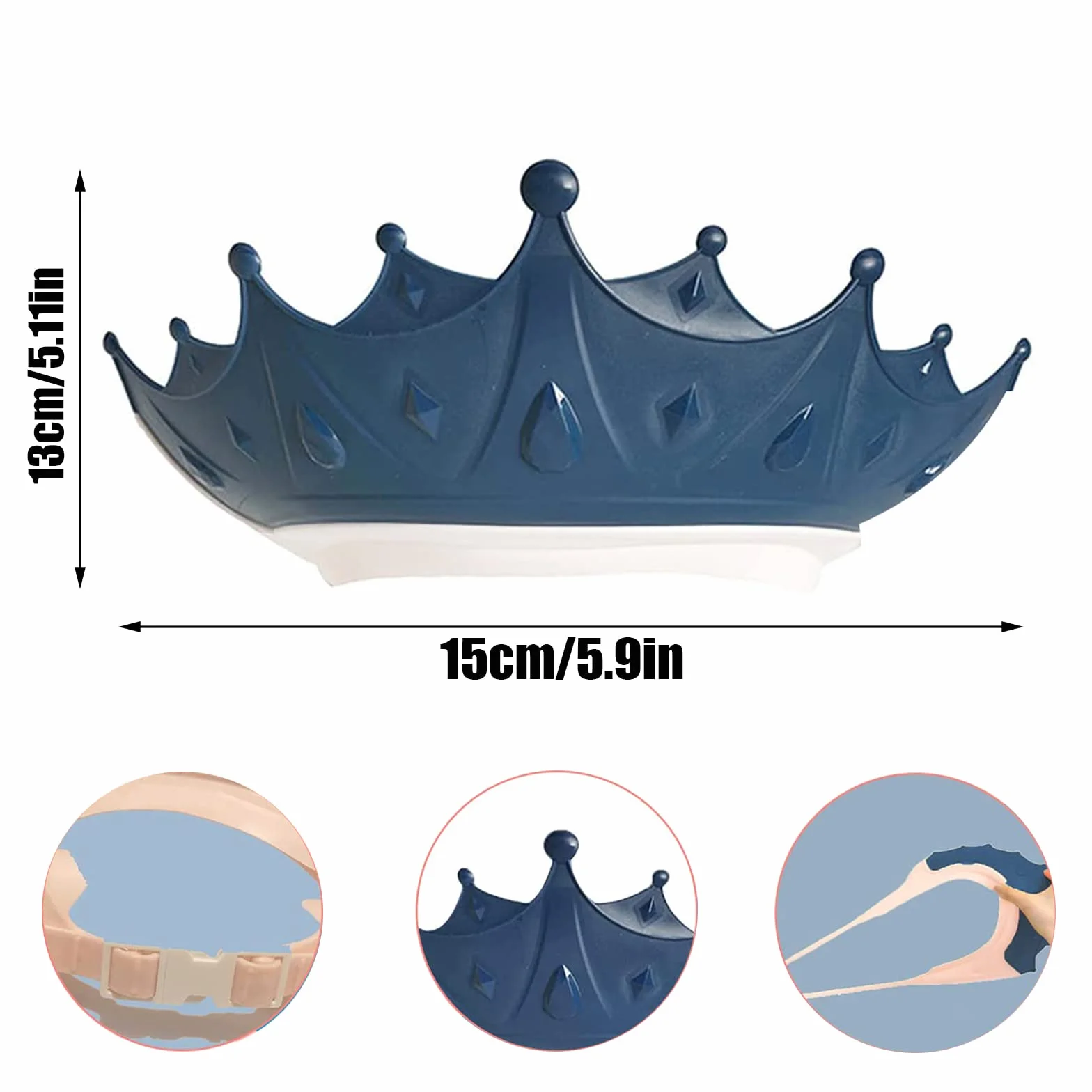 2 Pezzi Corona Cuffia Doccia per Bambini Cappello Bagnetto Bambini Cuffia Shampoo per Bambini Visiera Doccia Bambini Regolabile Protegge Gli Occhi dall'Acqua e Shampoo per La Cura del Bambino