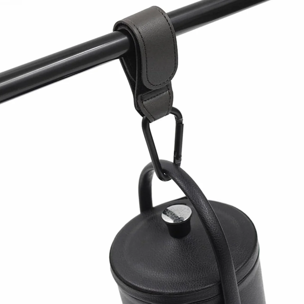 Ganci per Passeggino,Ganci Passeggino Universali,Ganci per Passeggino Porta Borse,Gancio per passeggino in Pelle,Gancio per Passeggino Portatile,Ganci Borsa Passeggino 2 Pezzi Nero Tokaneit