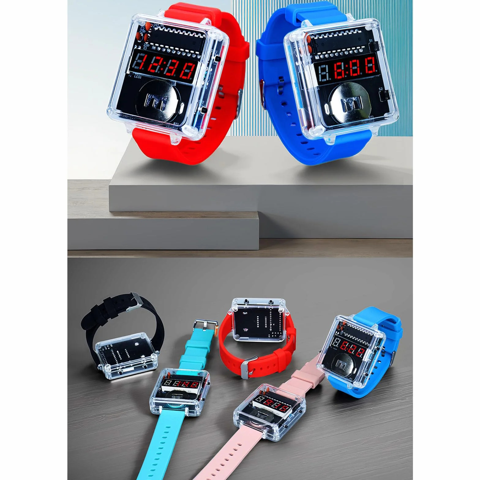 Kit Clock A LED Non Kits ESILE A GUIDAGGIO della Schema VISUALIZZAZIONE E COMPONENTI Silicone RIUSIBILI