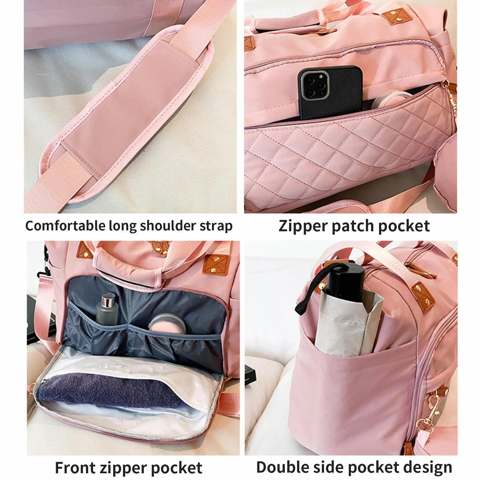 Spaziosa borsa organizer per pannolini, borsa fasciatoio per sezioni laterali isolate, accessorio in tessuto resistente all'acqua con fasciatoio, contenitore per le forniture, zaino per genitori