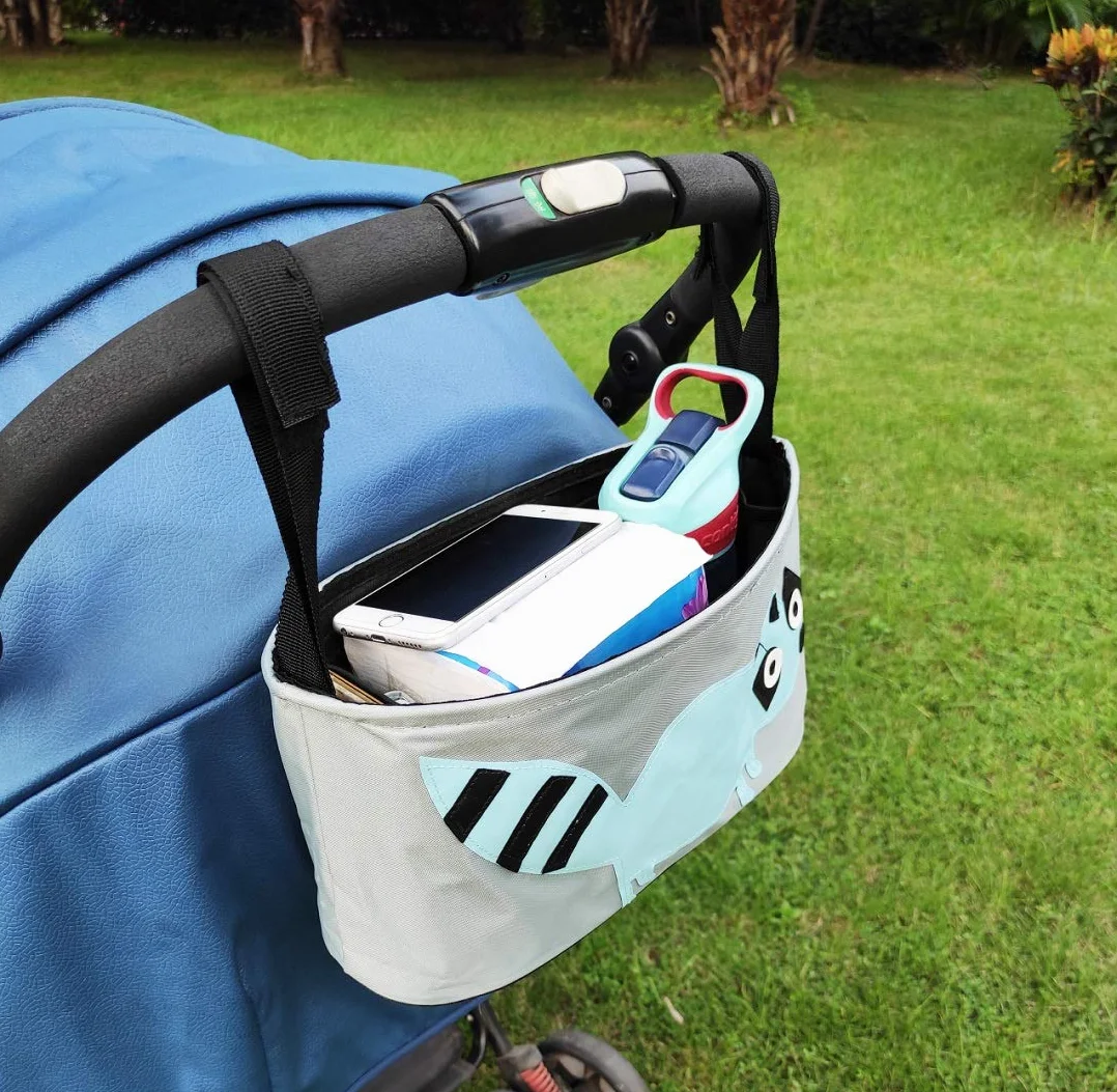 Borsa Portaoggetti Passeggino Universale,Organizzatore Passeggino Valco Con Porta Biberon Portabicchieri per Carrozzina, Resistente all' acqua（Fox)