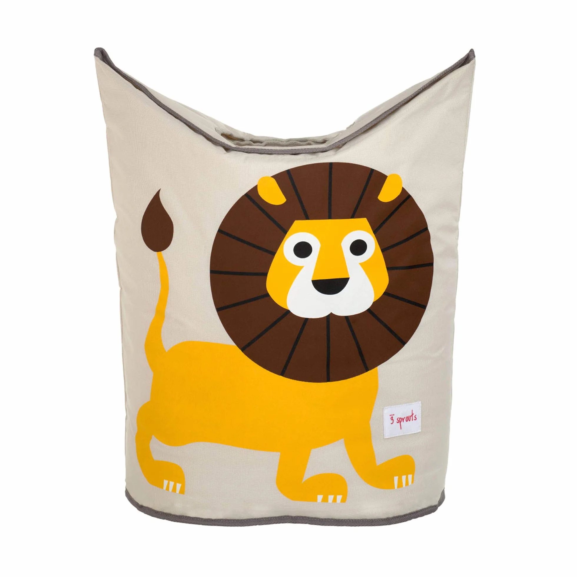 3 Sprouts, Contenitore Portabiancheria da Bagno per Bambini, Ideale per Contenere i Panni in Bagno e in Lavanderia, Decorata con Leone, con Imbottitura, 48x28x56 cm