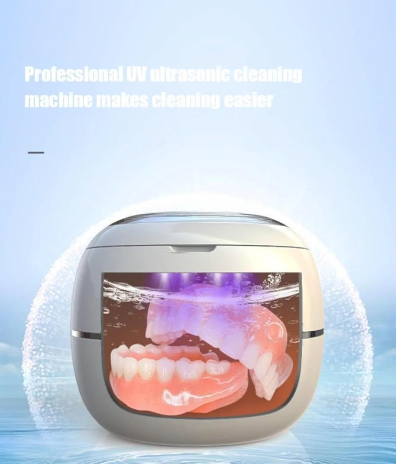 Sterilizzatore per protesi, sterilizzatore UV, tasso di sterilizzazione del 99%, display digitale, compatto, per la cura della protesi