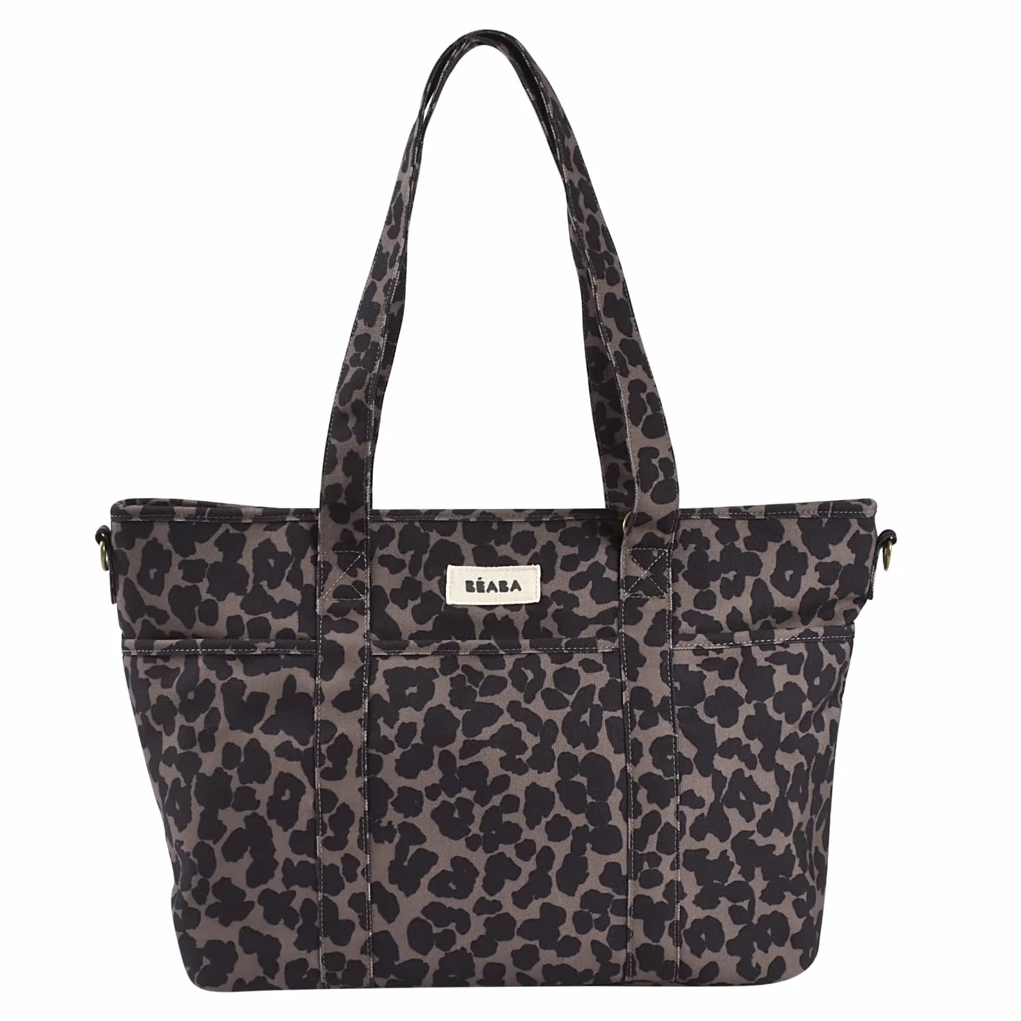 BÉABA Borsa Fasciatoio Bebè Madrid 22L – Borsa Pannolini Tipo Tote, Unisex Mamma e Papà, 11 Tasche, Tasca Termica, Aggancio Passeggino, Fasciatoio Imbottito – Leopardo