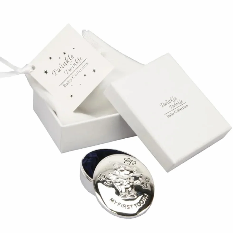 Twinkle Twinkle Silver Plated My First Tooth Box by Widdop Bingham