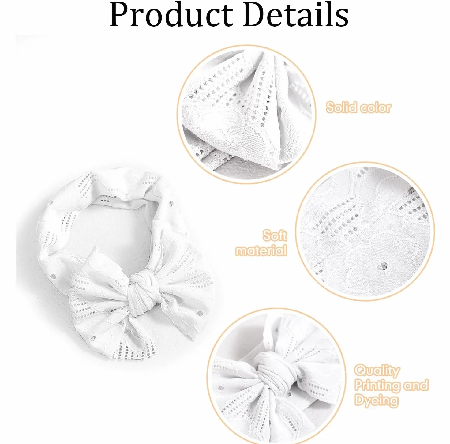 Fascie per Turbante Neonato, Fascia Capelli Bambina, Fasce Bambina Neonata Elastica Nylon Fascia Neonato, Bambina Fascia per Capelli con Fiocco Morbido, Fascia Capelli Neonata Battesimo Bambina