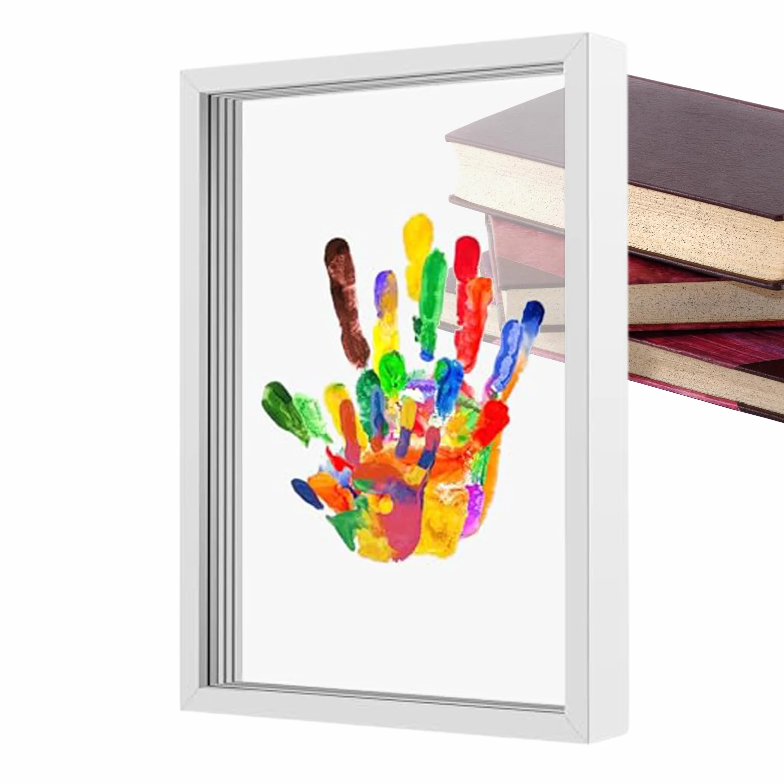 Kit Impronte Mani Per La Famiglia Cornice Portafoto Trasparente | Kit famiglia per impronta della mano Soprammobile Da Casa Per Shower, Camera Neonato, Natale