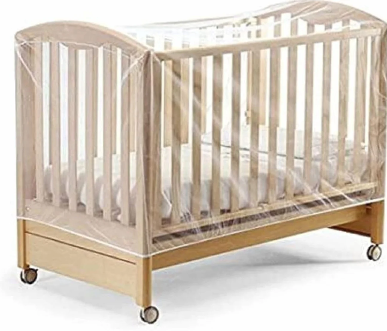 Zanzariera Universale per Culle, Lettini e Carrozzine – Rete Anti Zanzare e Insetti 100% Poliestere Traspirante – Bordo Elastico Facile da Applicare – Colore Bianco, Lavabile a Mano 233207