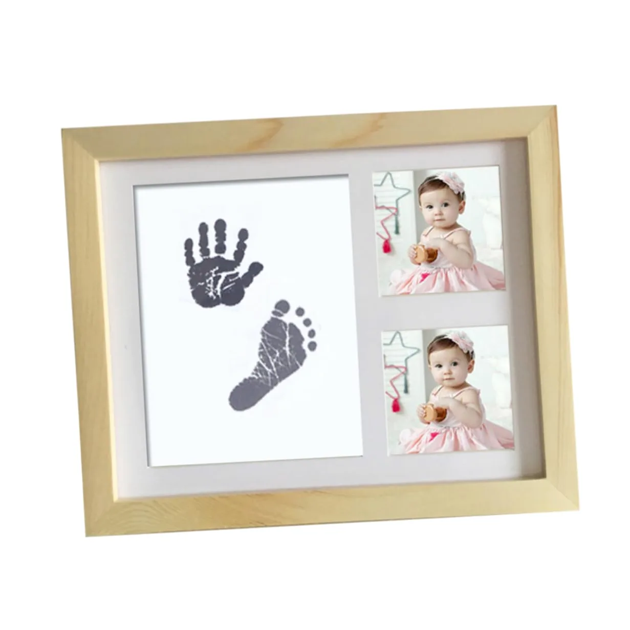 TOYANDONA cornici per foto per bambini kit impronta bambino kit per impronte di infantili telaio dell'impronta del bambino Bambù