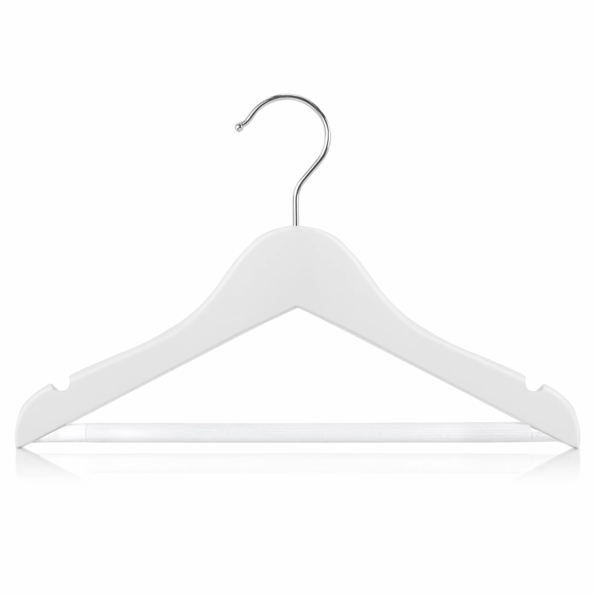 HANGERWORLD 12 grucce in legno per bambini, 30 cm, antiscivolo, per vestiti e pantaloni, colore: bianco