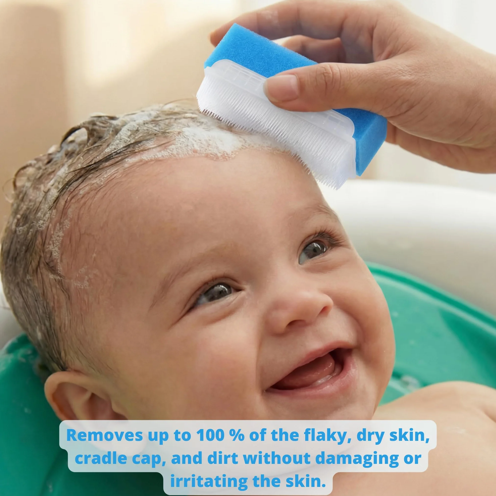 Baby-Badeschwamm | Pettinella Per Rimuovere La Crosta Lattea - 6-Pack | Pettine Crosta Lattea - Spazzola e Pettine Neonato | Spugna Neonato Bagnetto