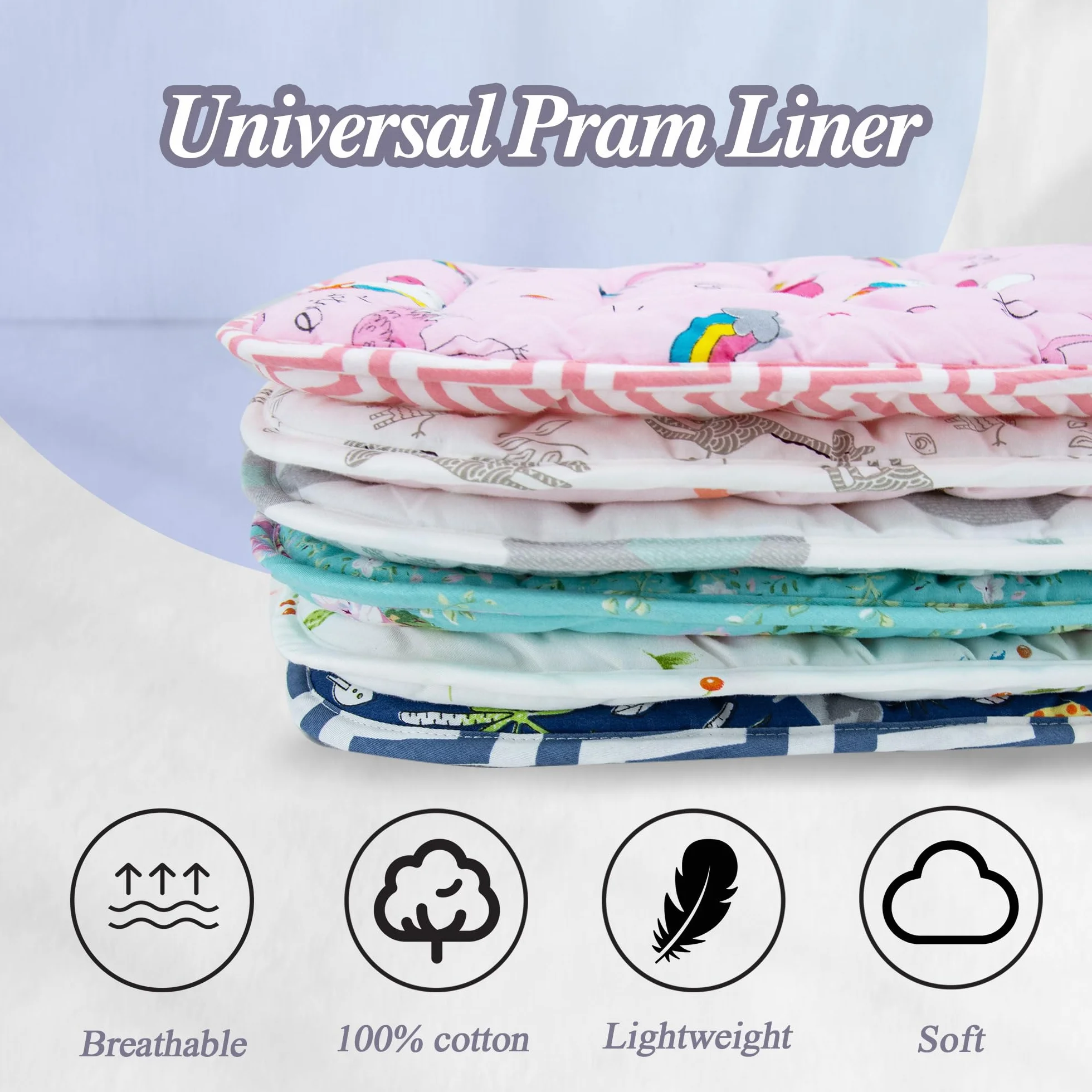 LAT Materassino Passeggino Universale, Copriseduta Passeggino Cotone, Copri Passeggino Universale a Doppia Facciata, Copriseduta Passeggino Universale 78x34cm (Auto Giocattolo)