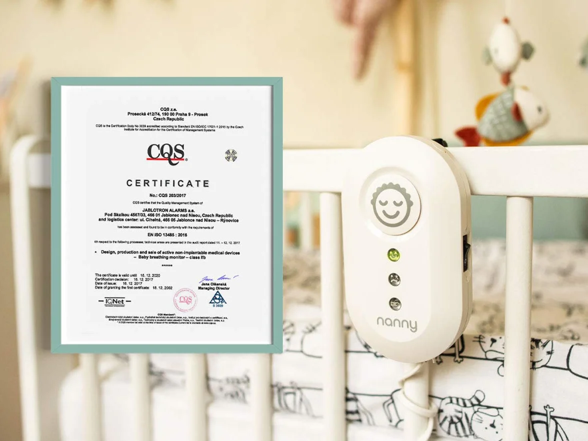 Nanny Monitor BM-02 Babyphone - Monitoraggio respiratorio per bambini con 2 tappetini sensori, monitorare la respirazione del bambino - approvato dal medico