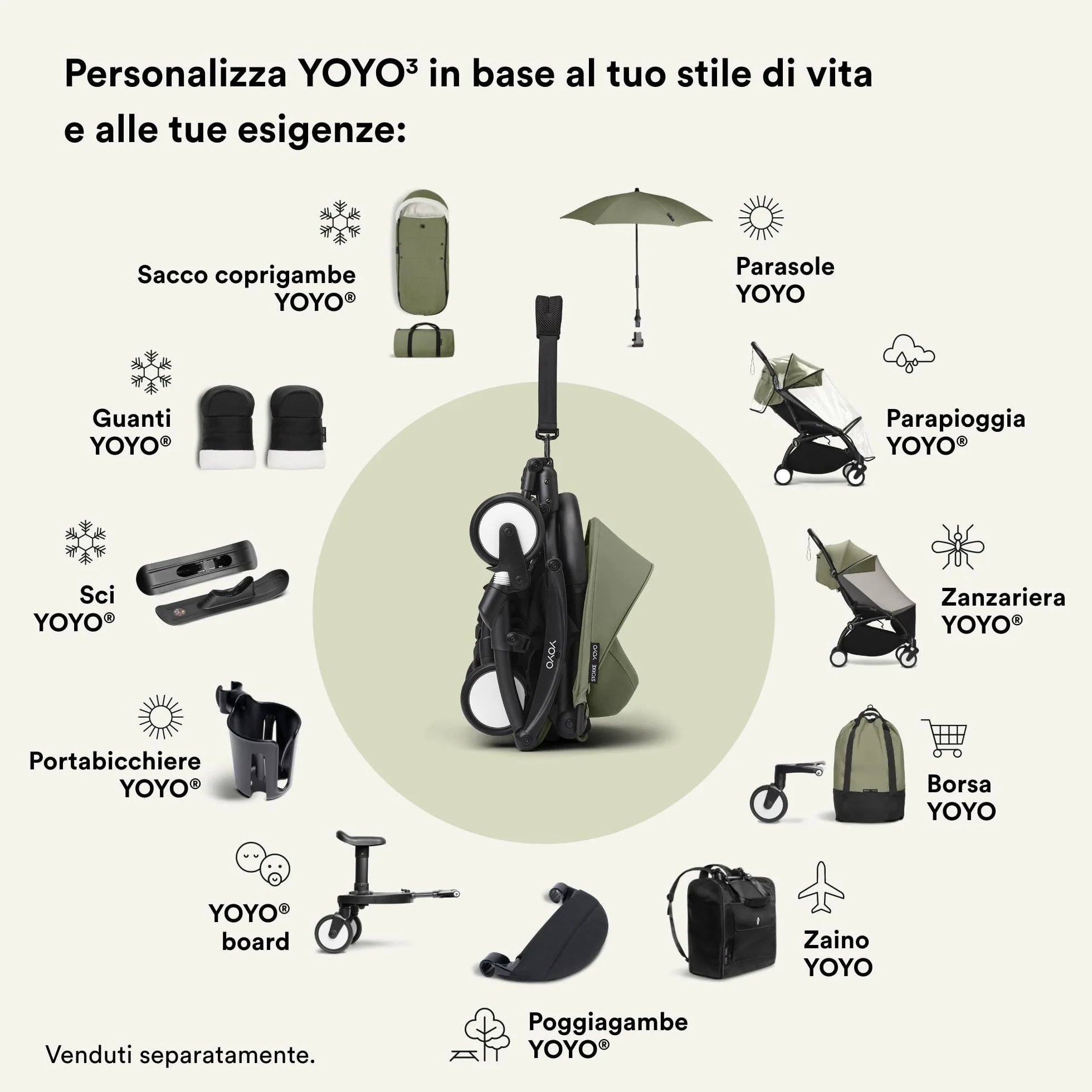 Portabicchieri Stokke YOYO - Facile da fissare in sei punti diversi sul passeggino YOYO