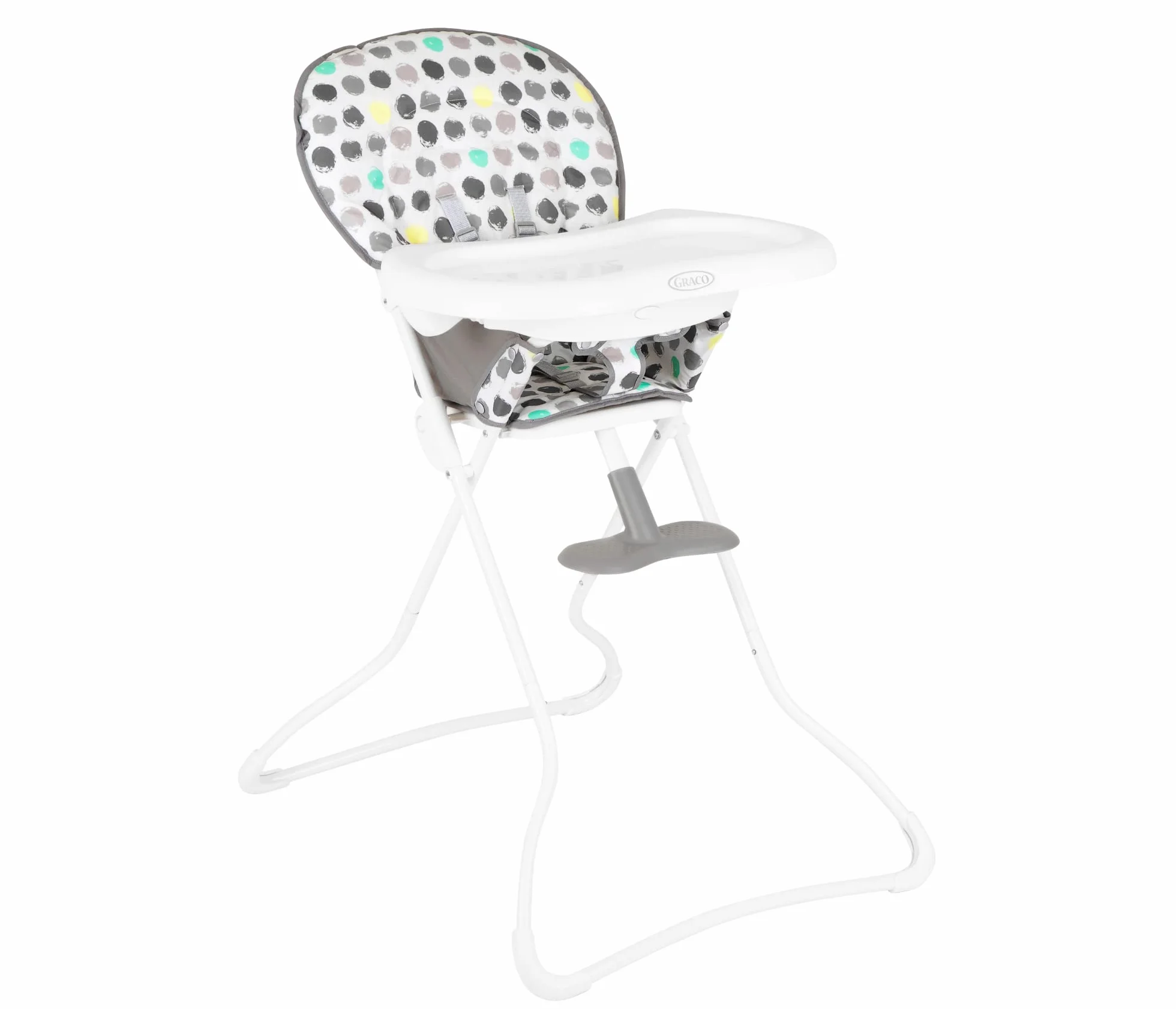 Graco - Snack N' Stow™ Seggiolone pappa - leggero, pieghevole e compatto, da circa 6 mesi a 3 anni (max. 15 kg), fantasia Multicolore Splodge