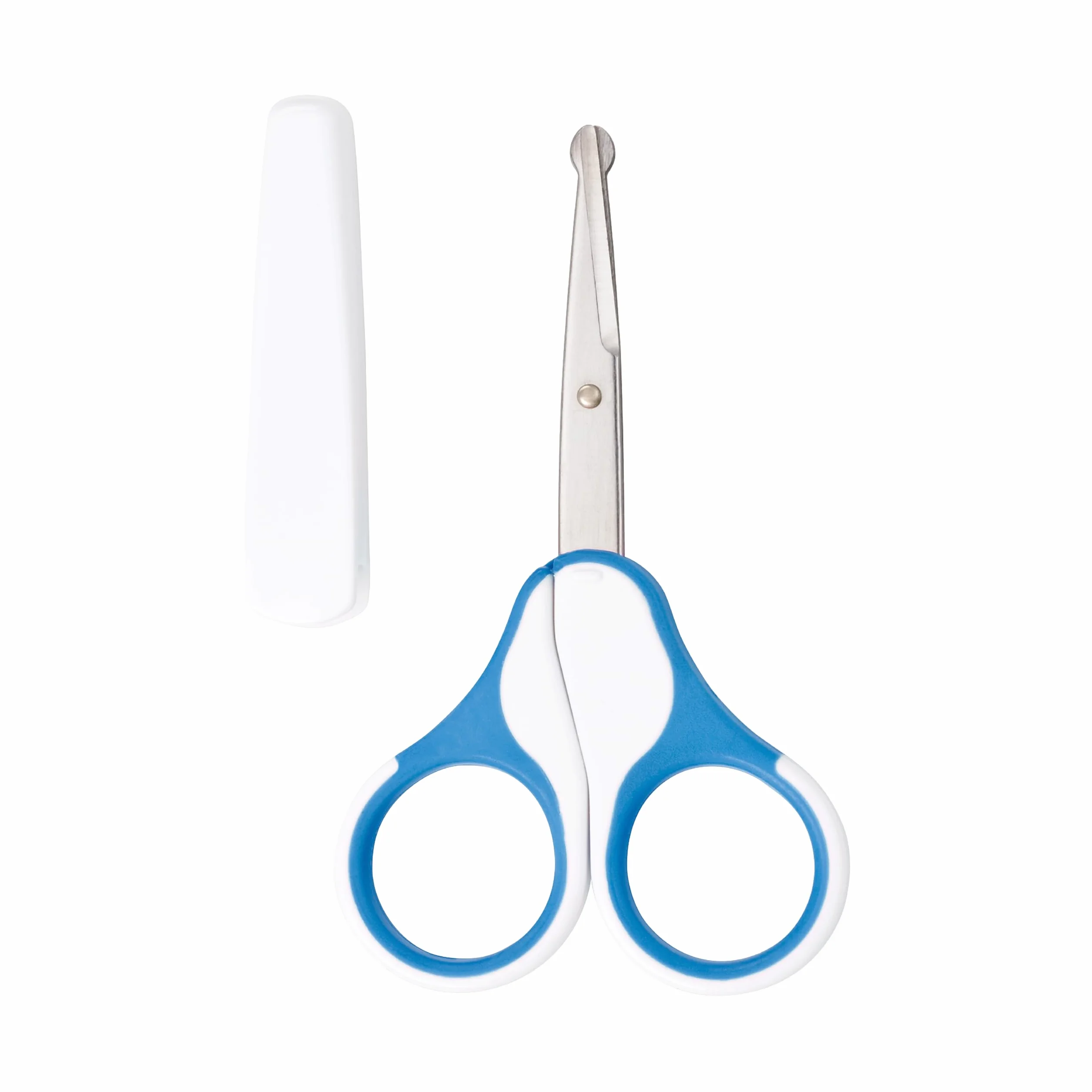 babynova Forbicine per Bebè con Cappuccio Protettivo – Forbicine per Unghie in Acciaio Inossidabile con Punte Arrotondate per un Taglio Sicuro delle Unghie del Bebè – Senza BPA – Blu