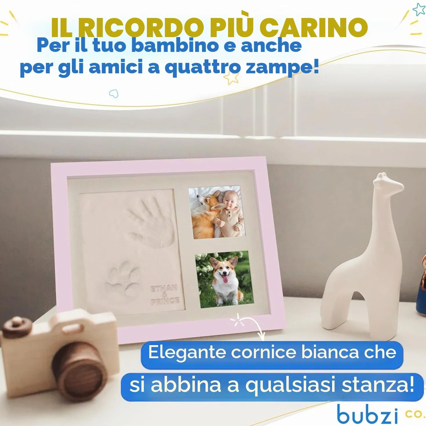 Bubzi Co Kit di creazione di impronte e impronte per neonati e ragazze, regali per neonati (Ballet Pink)
